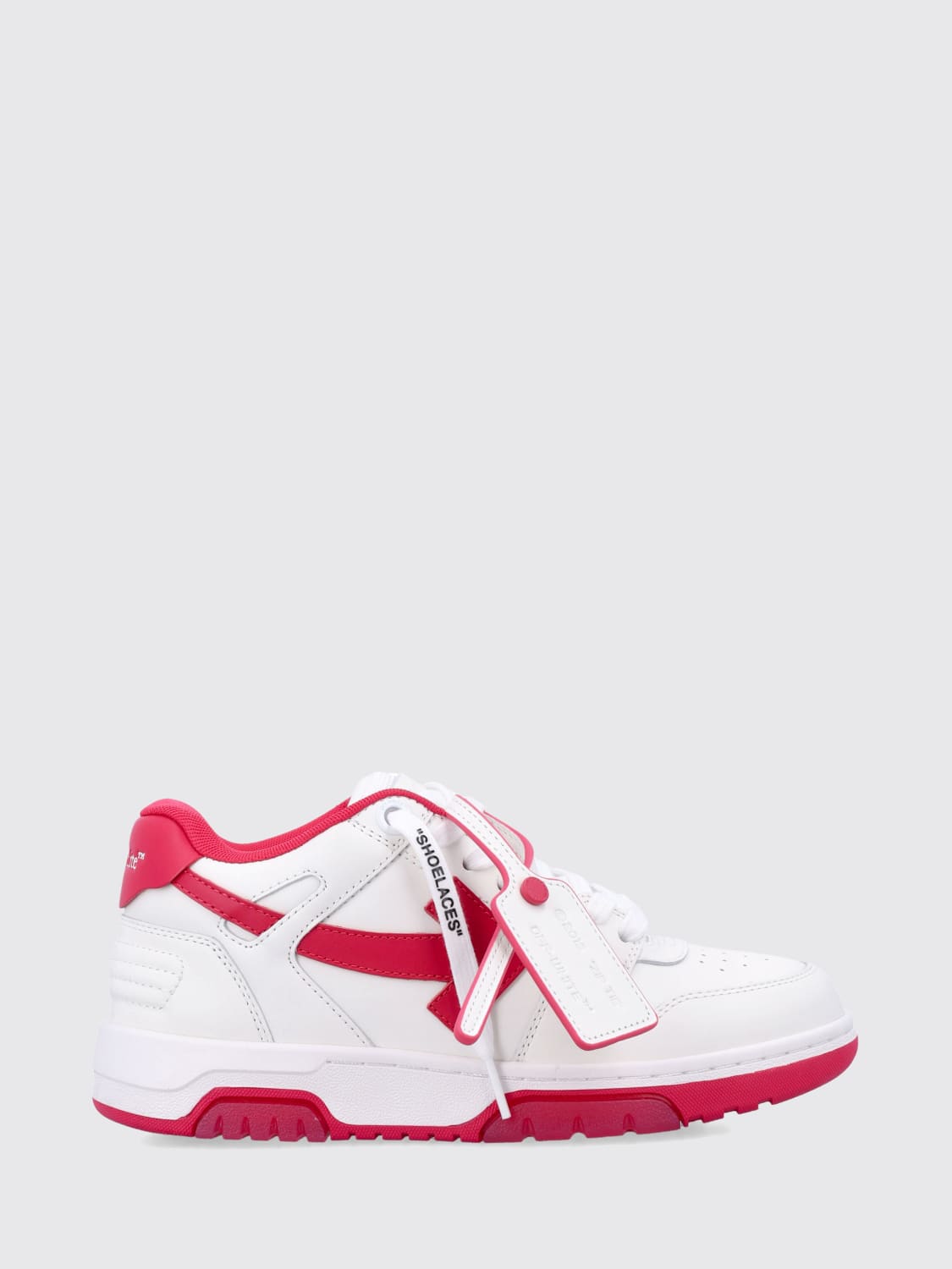 OFF-WHITE SNEAKERS: Sneakers Out Of Office Off-White in pelle, Fuxia - Img 1