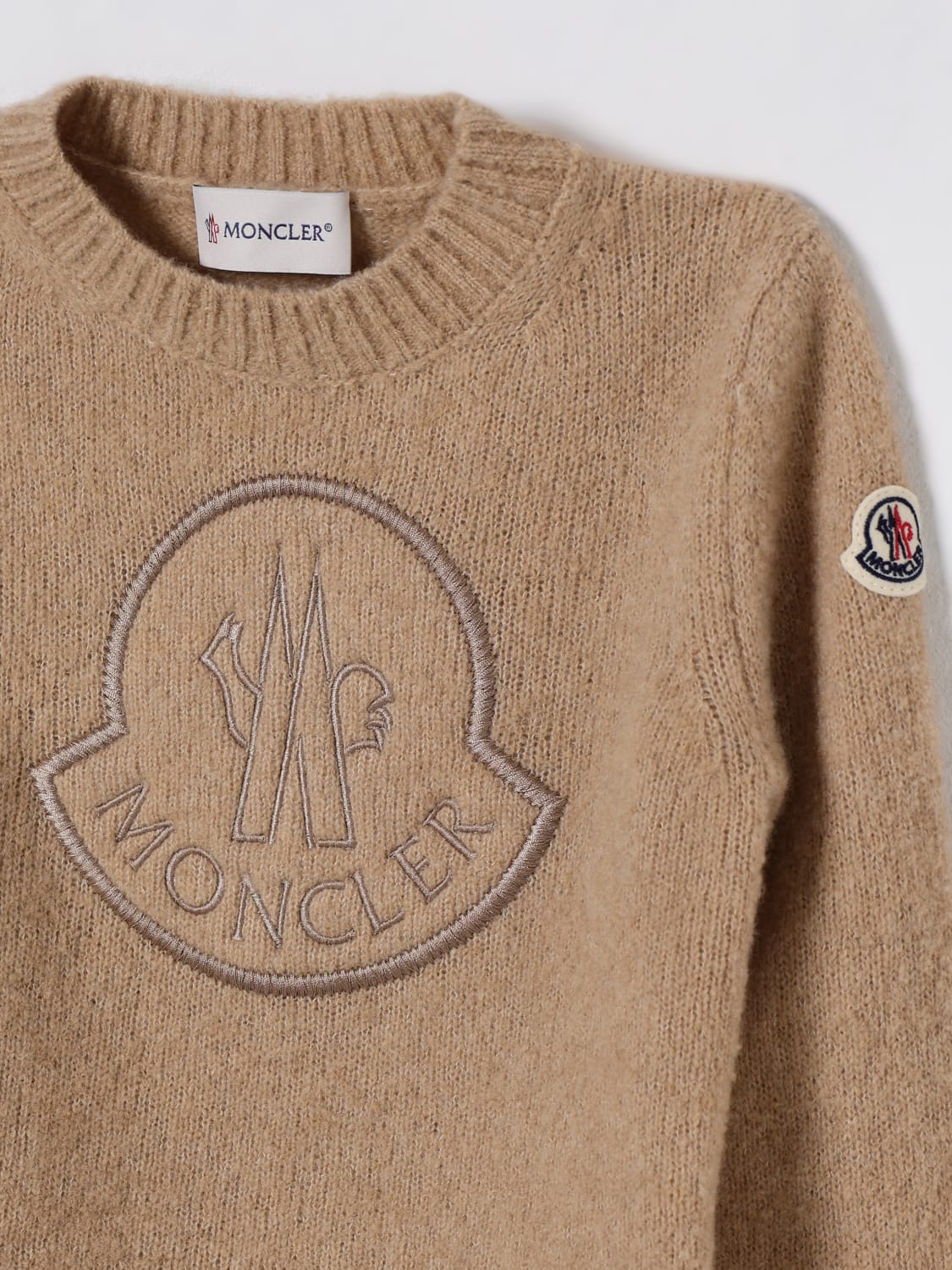 MONCLER SWEATER: Sweater kids Moncler, Beige - Img 3