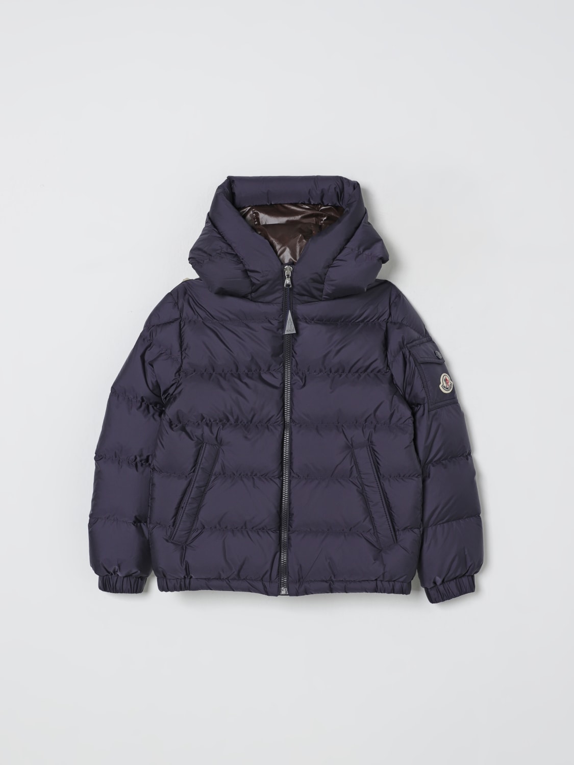 MONCLER JACKET: Coat kids Moncler, Beige - Img 1