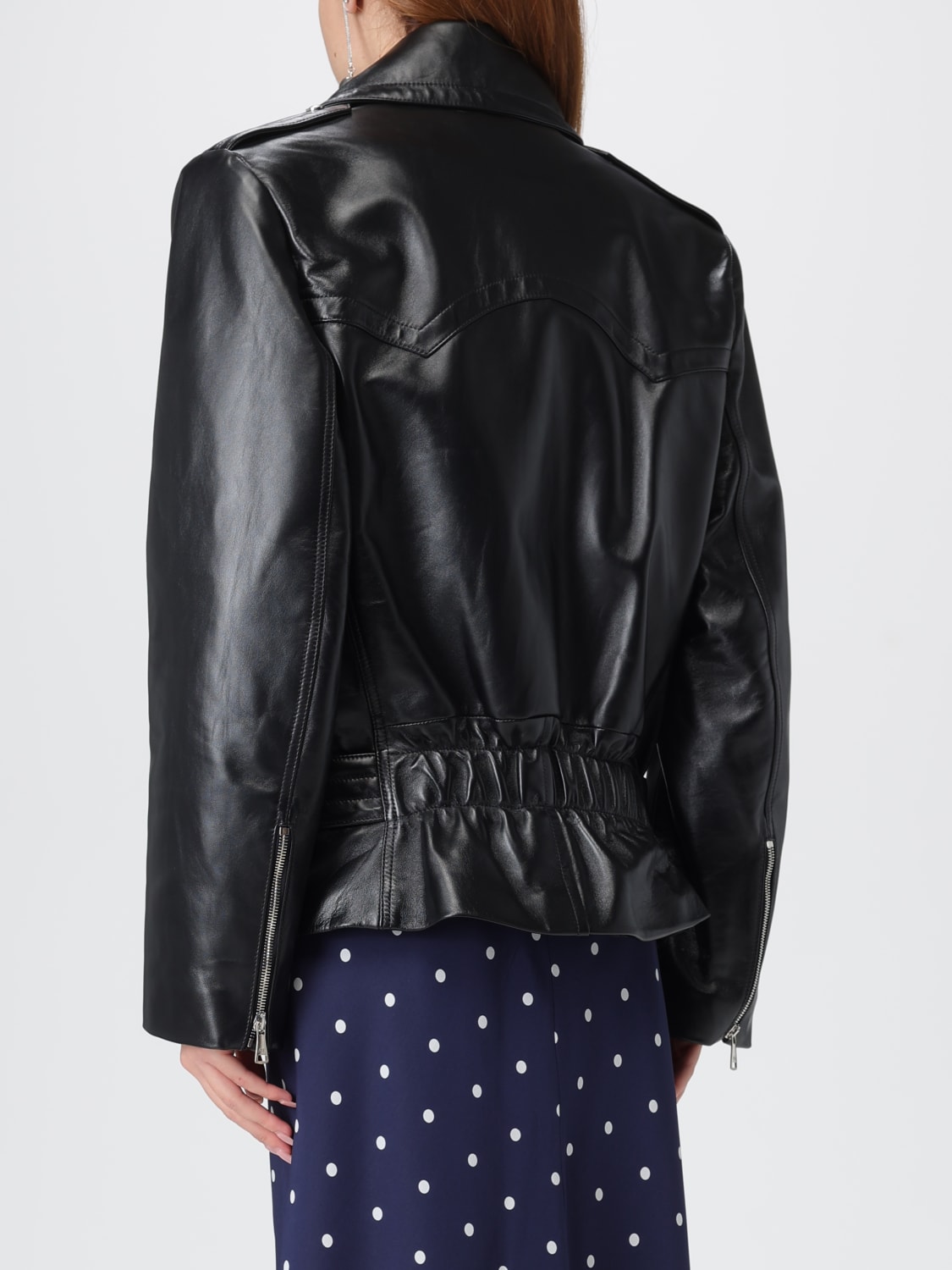 ALESSANDRA RICH GIACCA: Giacca biker di pelle Alessandra Rich, Nero - Img 3