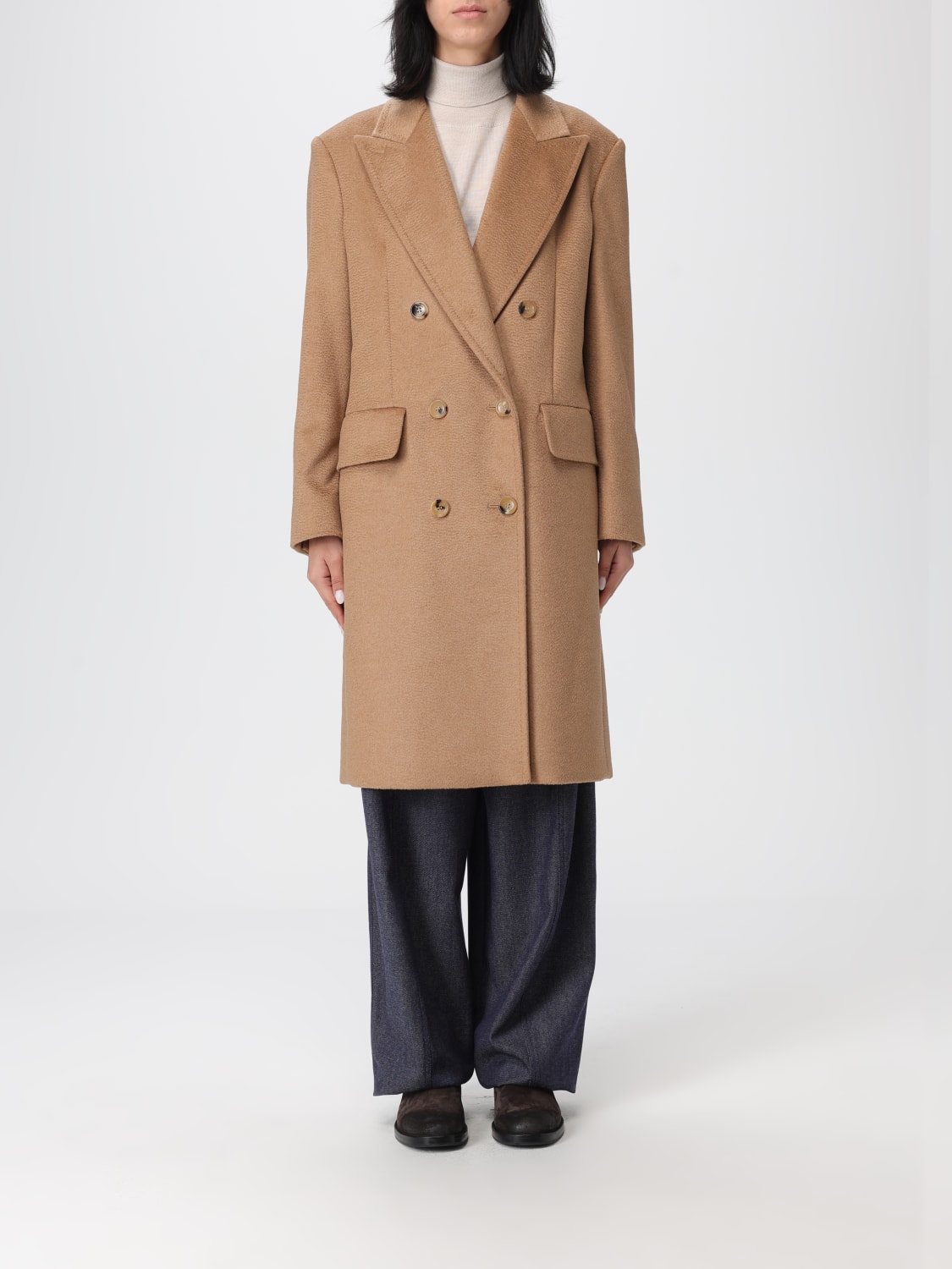 MAX MARA COAT: Coat woman Max Mara, Camel - Img 1