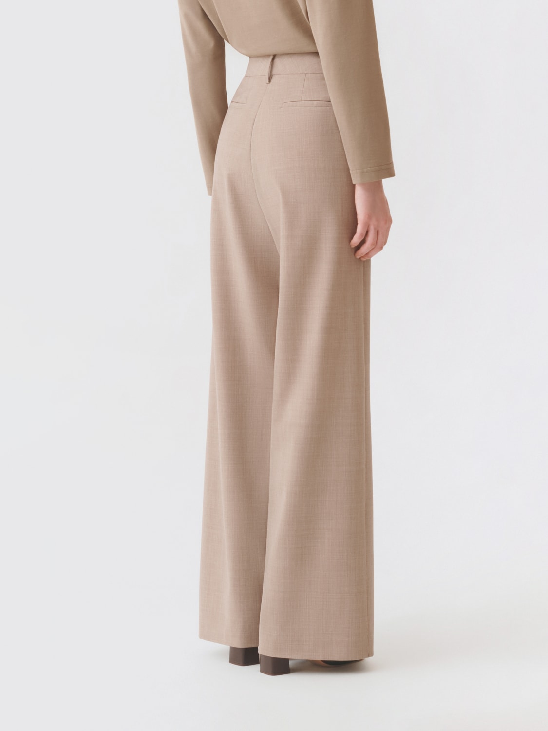 FABIANA FILIPPI PANTALONI: Pantalone in fresco di lana Fabiana Filippi, Naturale - Img 3