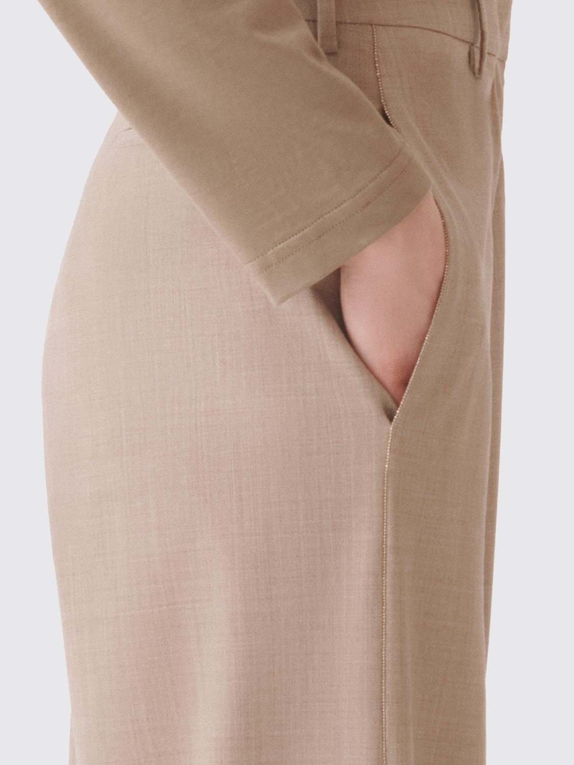 FABIANA FILIPPI PANTALONI: Pantalone in fresco di lana Fabiana Filippi, Naturale - Img 4