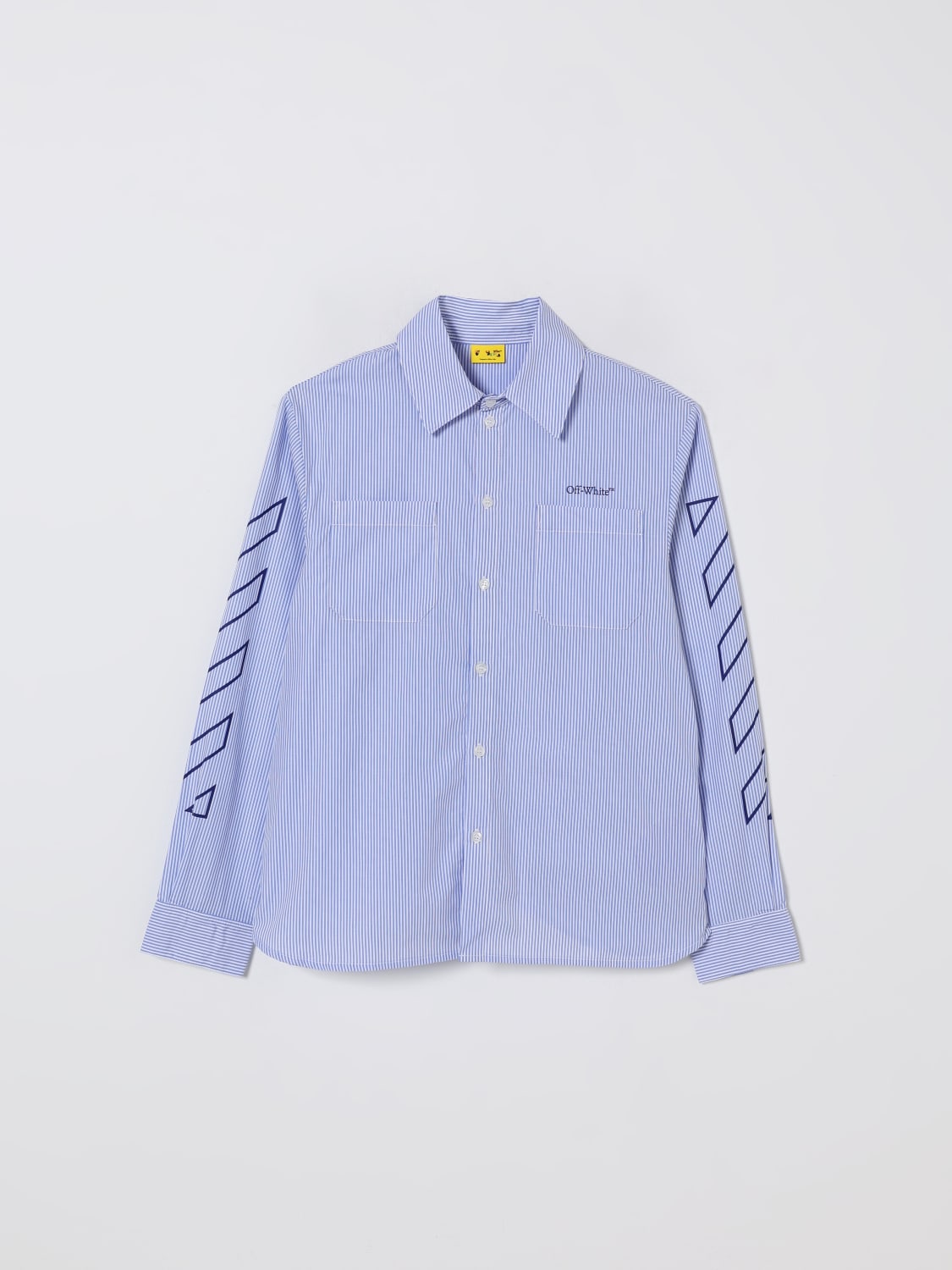 OFF-WHITE KIDS CAMISA: Camisa niños Off-white Kids, Azul Oscuro - Img 1