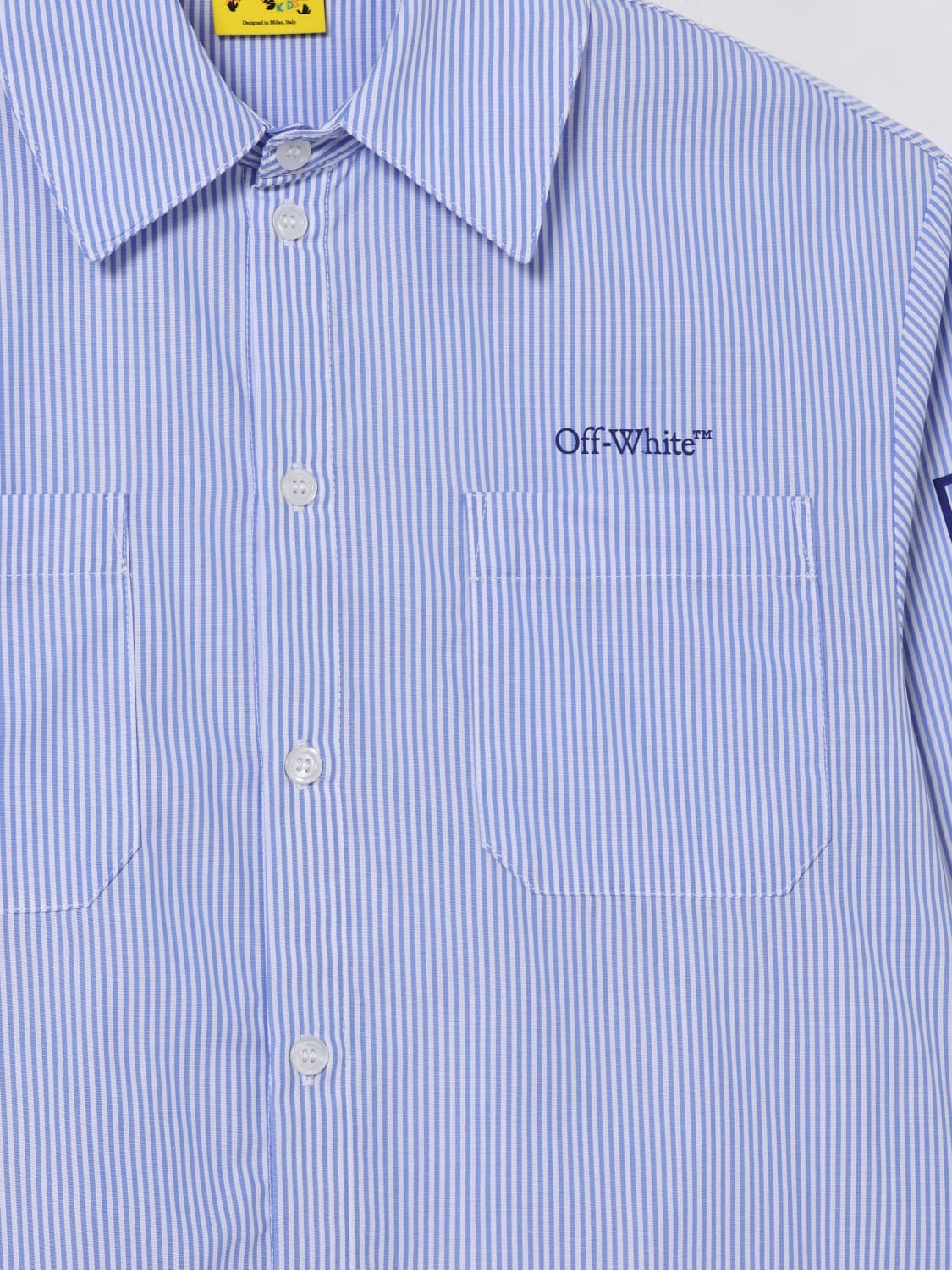 OFF-WHITE KIDS CAMISA: Camisa niños Off-white Kids, Azul Oscuro - Img 3