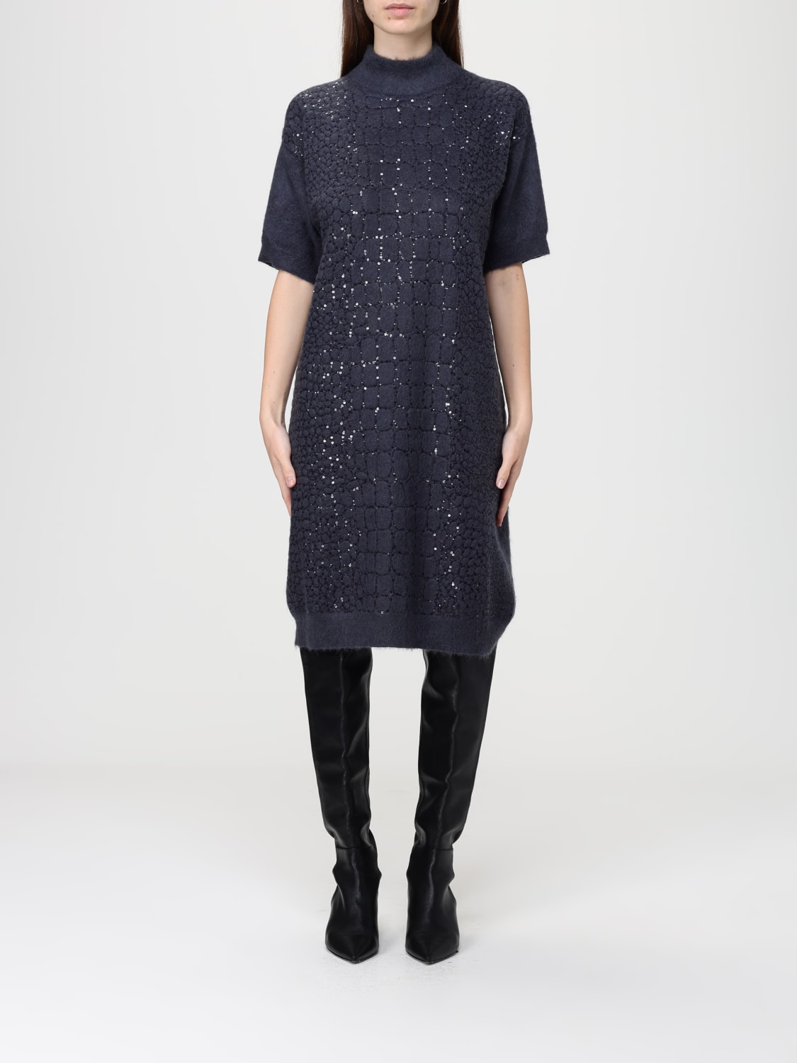 BRUNELLO CUCINELLI ROBE: Robes femme Brunello Cucinelli, Bleu - Img 1