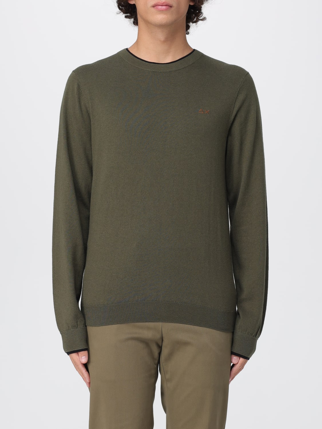 SUN68 MAGLIA: Pullover basic SUN68 in misto lana , Militare - Img 1