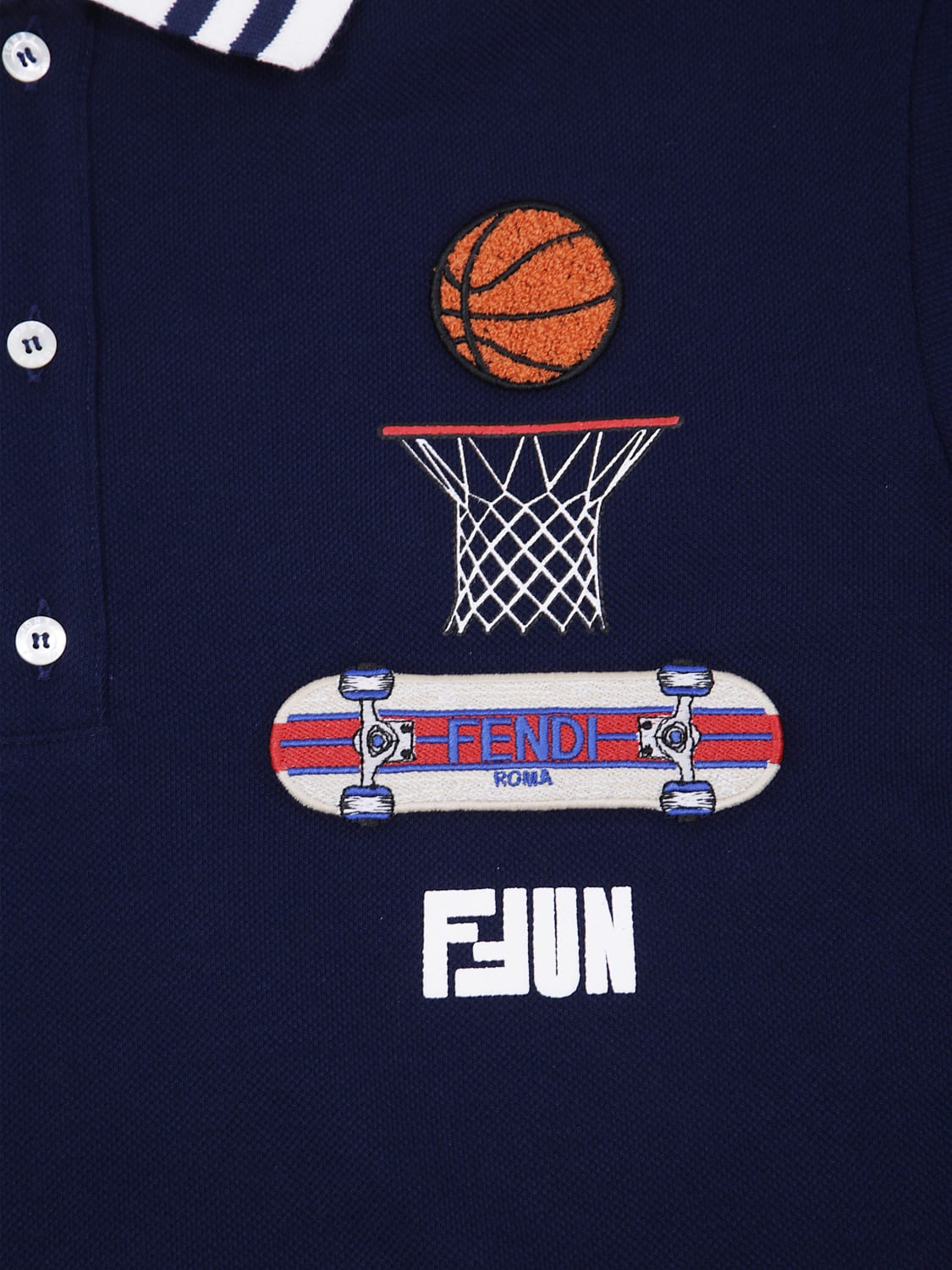 FENDI POLO: Polo kinder Fendi, Blau - Img 3