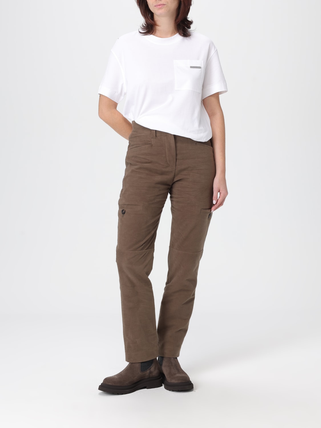 BRUNELLO CUCINELLI PANTS: Pants woman Brunello Cucinelli, Brown - Img 2