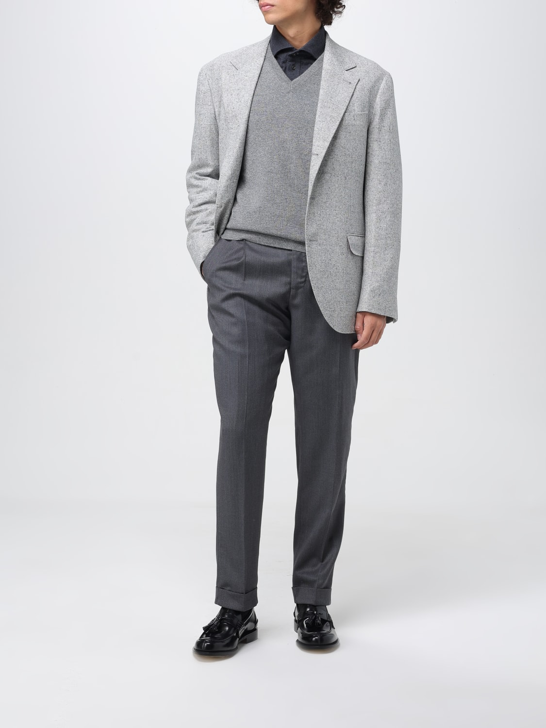 BRUNELLO CUCINELLI 毛衣: 毛衣 男士 Brunello Cucinelli, 灰色 - Img 2