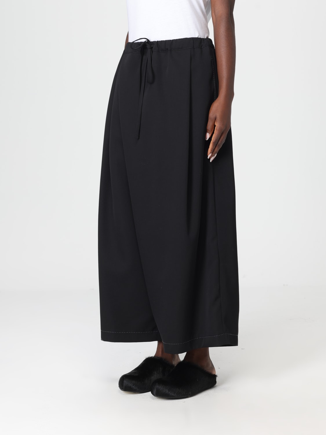 MARNI PANTALONI: Pantaloni a gamba larga Marni in lana vergine , Nero - Img 4