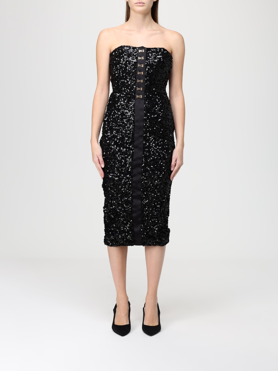 ELISABETTA FRANCHI ROBE: Robes femme Elisabetta Franchi, Noir - Img 1