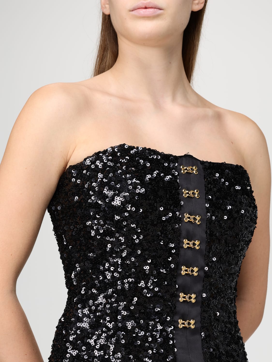 ELISABETTA FRANCHI ROBE: Robes femme Elisabetta Franchi, Noir - Img 3