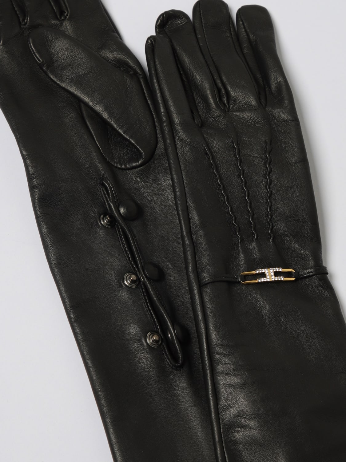 ELISABETTA FRANCHI GLOVES: Gloves woman Elisabetta Franchi, Black - Img 2