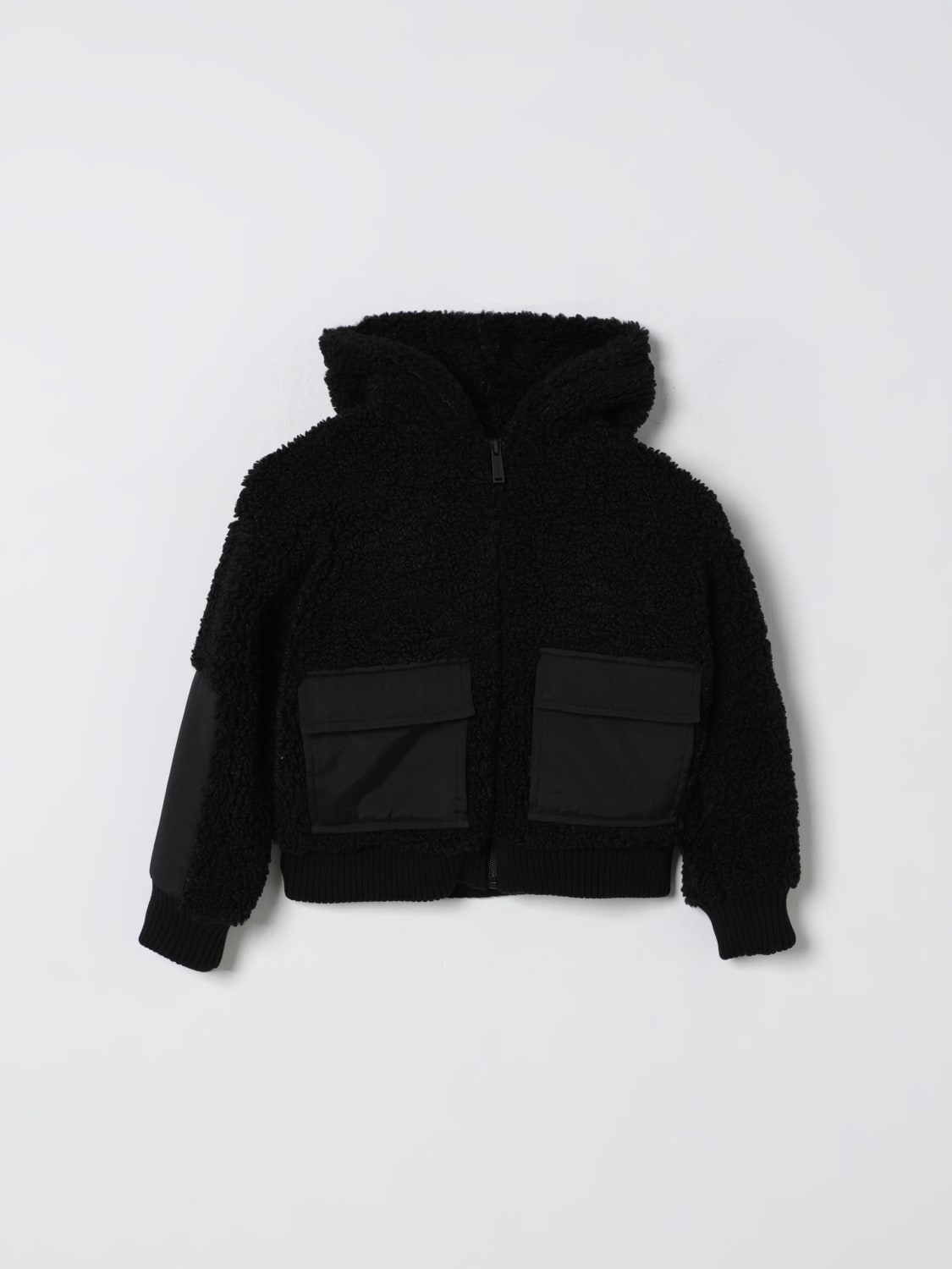 DSQUARED2 MAGLIA: Felpa effetto teddy Dsquared2 , Nero - Img 1