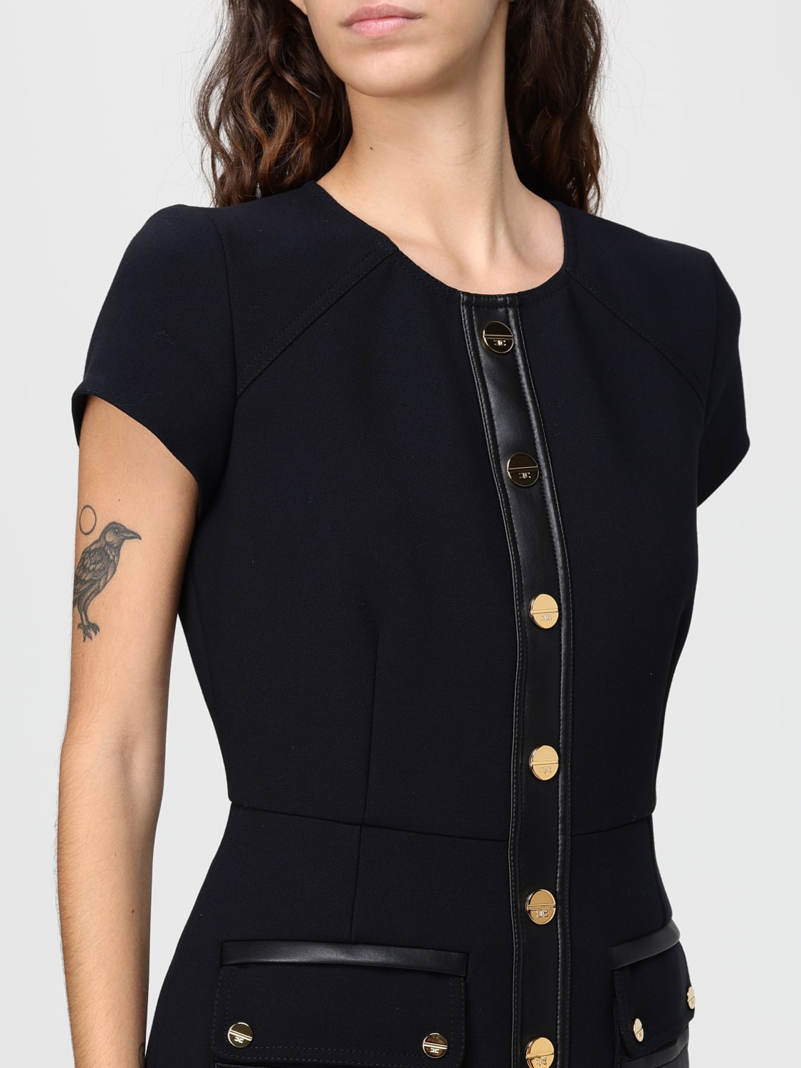 ELISABETTA FRANCHI VESTIDO: Vestido mujer Elisabetta Franchi, Negro - Img 3