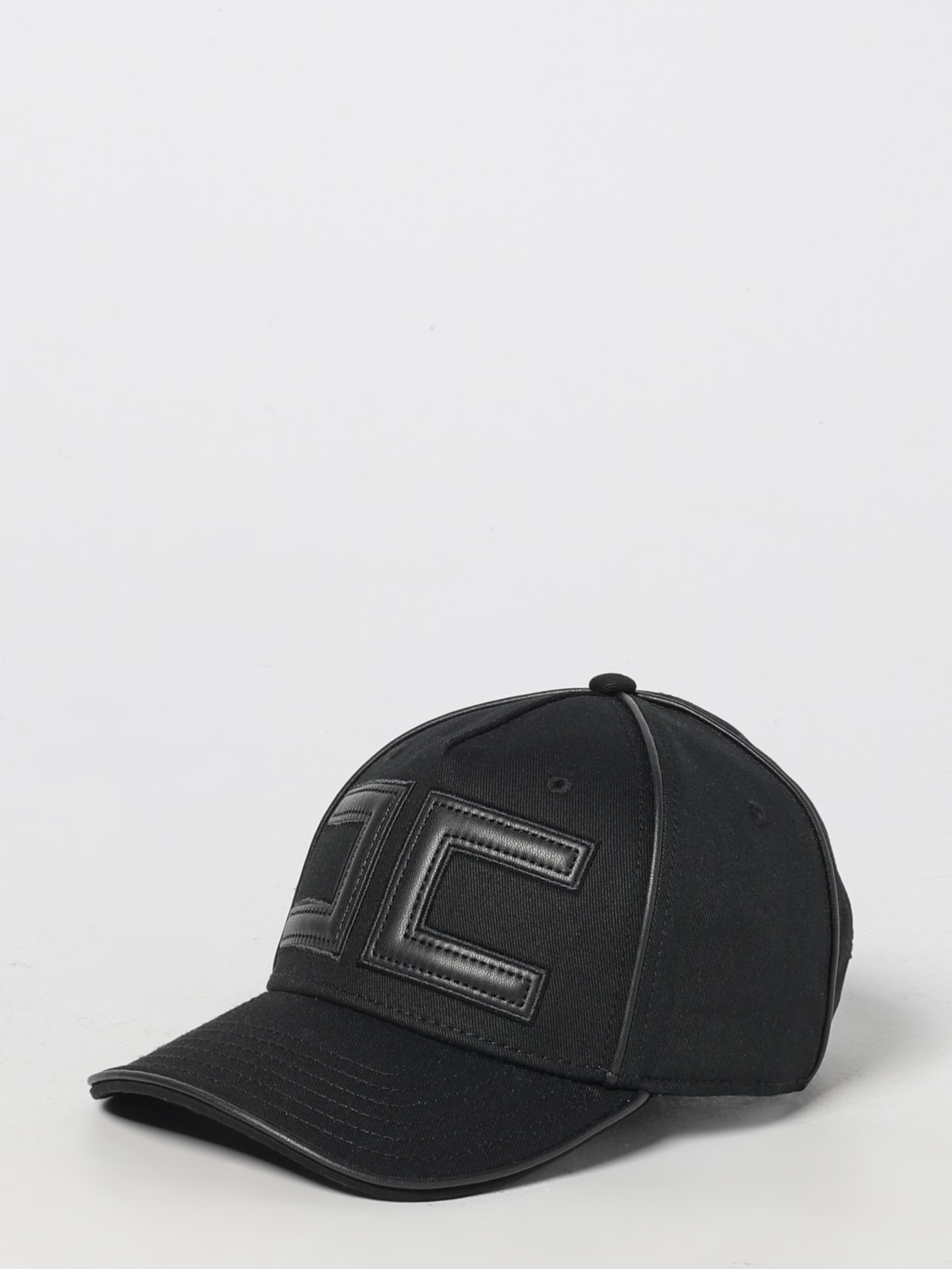 ELISABETTA FRANCHI CAPPELLO: Cappello Elisabetta Franchi in cotone con monogam , Nero - Img 1