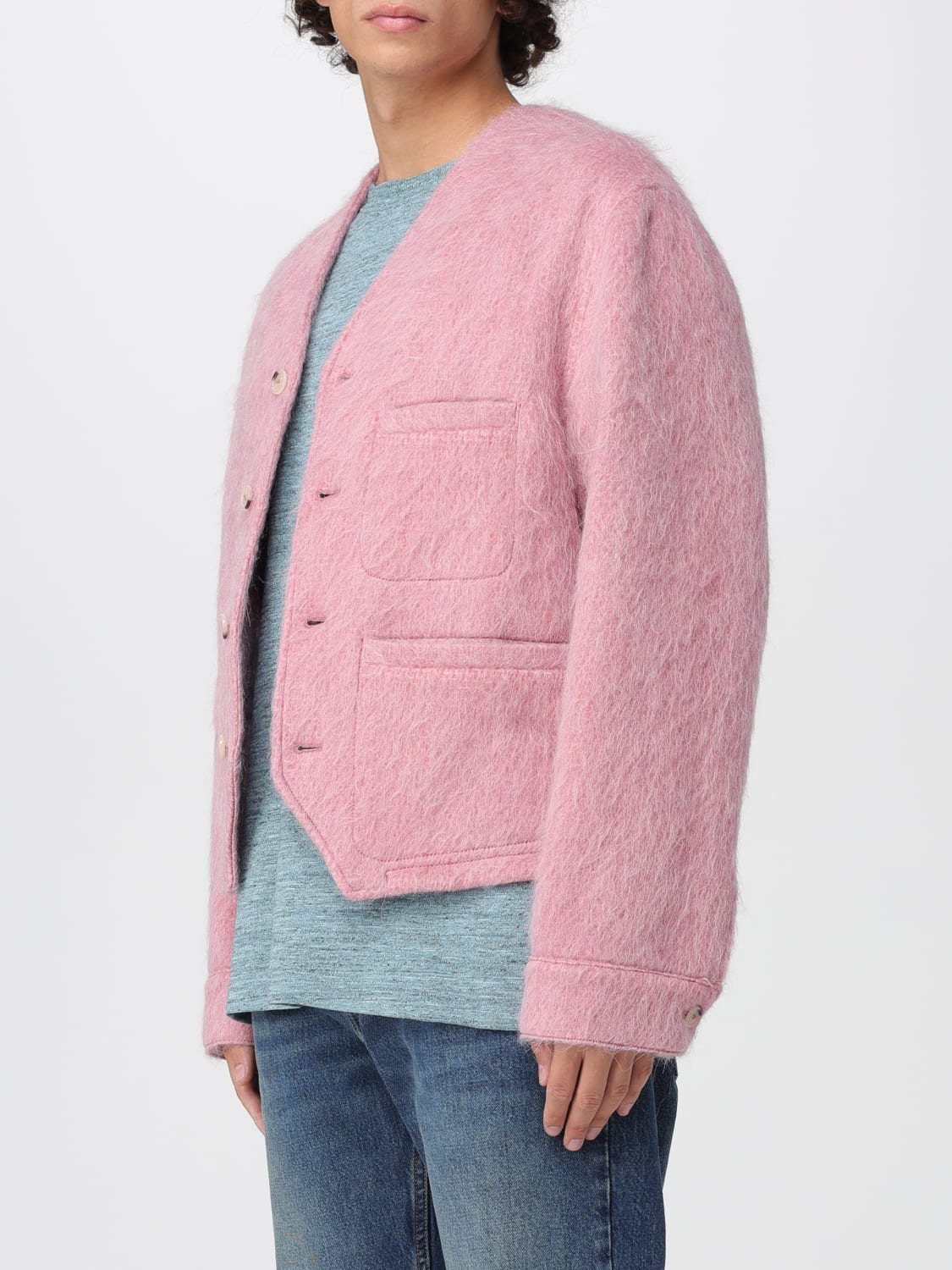 KENZO GIACCA: Giacca a monopetto Kenzo in lana di Alpaca e mohair, Rosa - Img 4