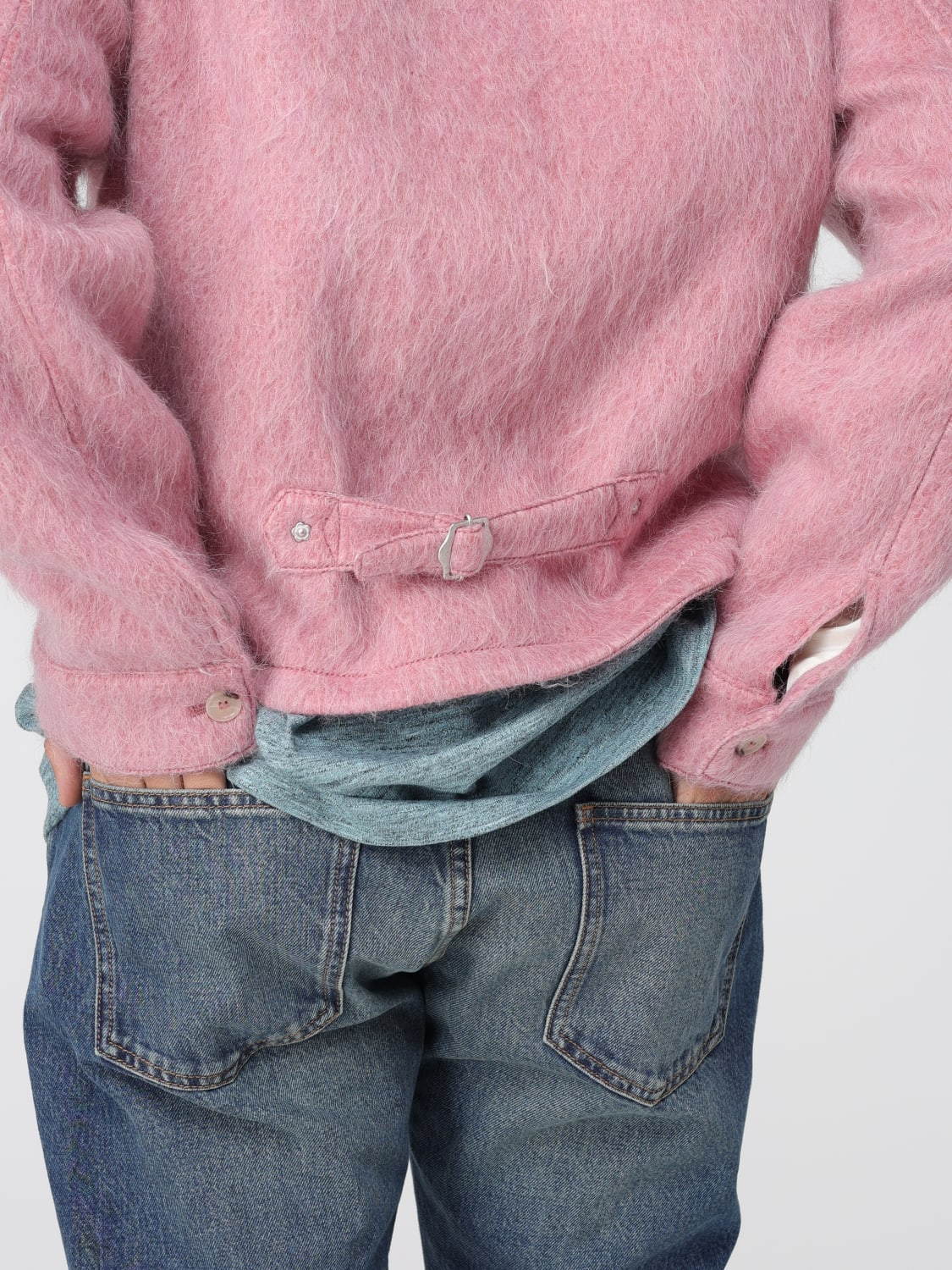 KENZO GIACCA: Giacca a monopetto Kenzo in lana di Alpaca e mohair, Rosa - Img 5