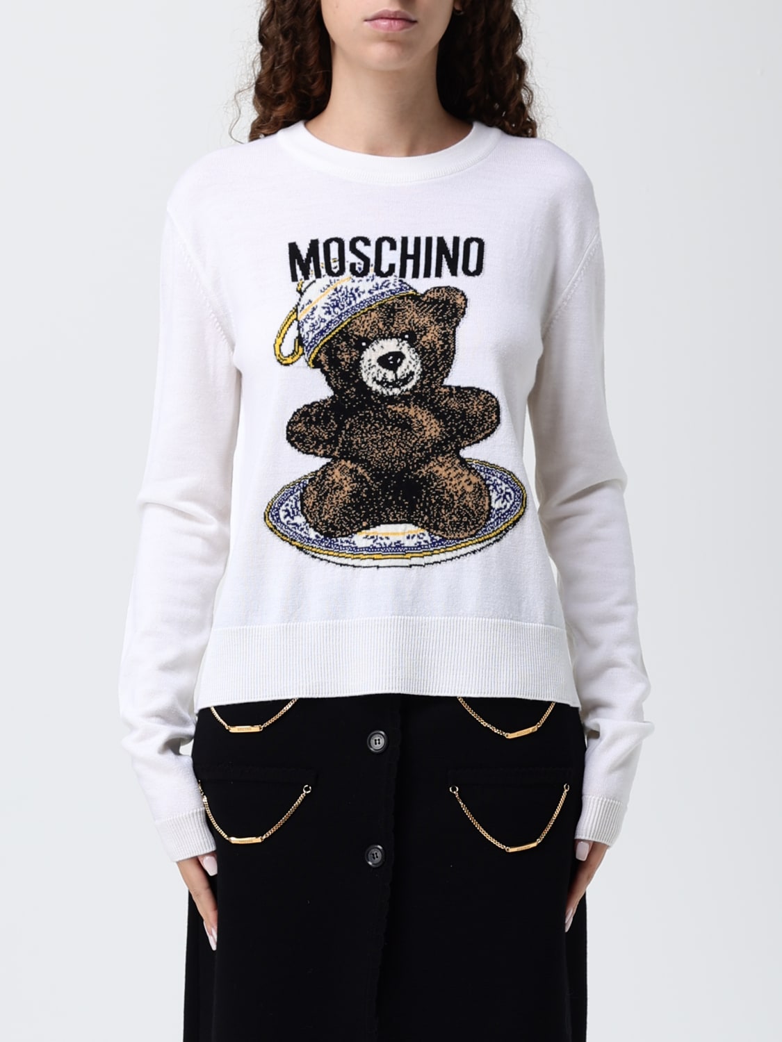 MOSCHINO COUTURE JERSEY: Cárdigan mujer Moschino Couture, Blanco - Img 1