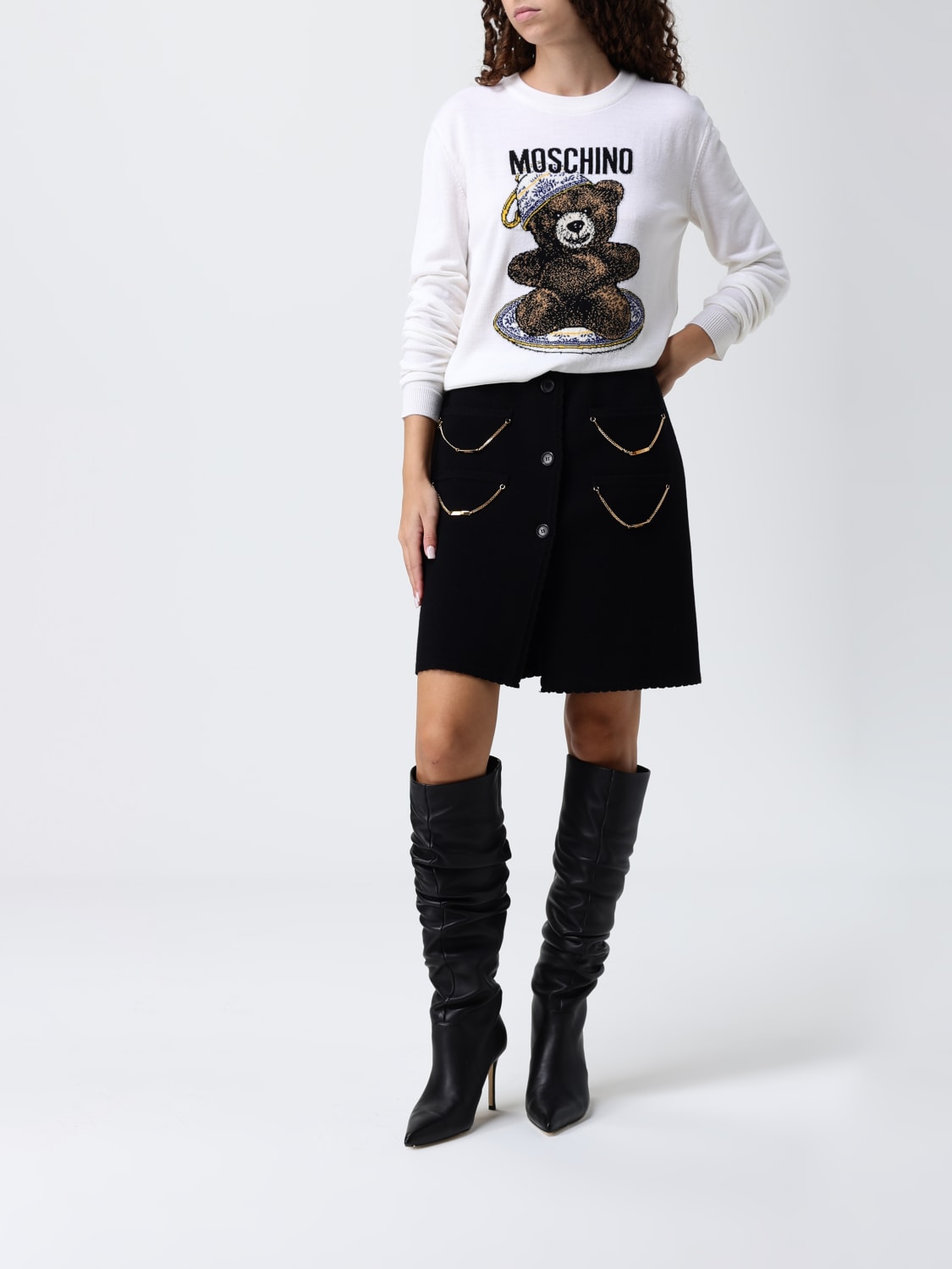 MOSCHINO COUTURE JERSEY: Cárdigan mujer Moschino Couture, Blanco - Img 2