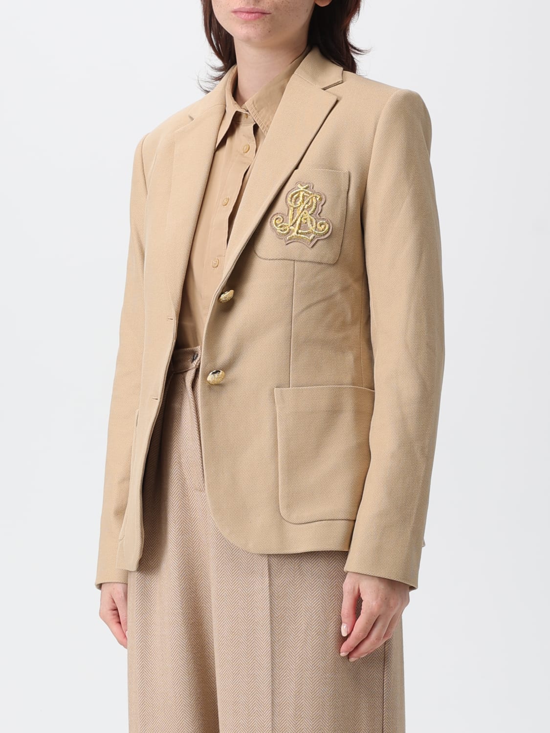 POLO RALPH LAUREN JACKET: Blazer woman Polo Ralph Lauren, Brown - Img 3