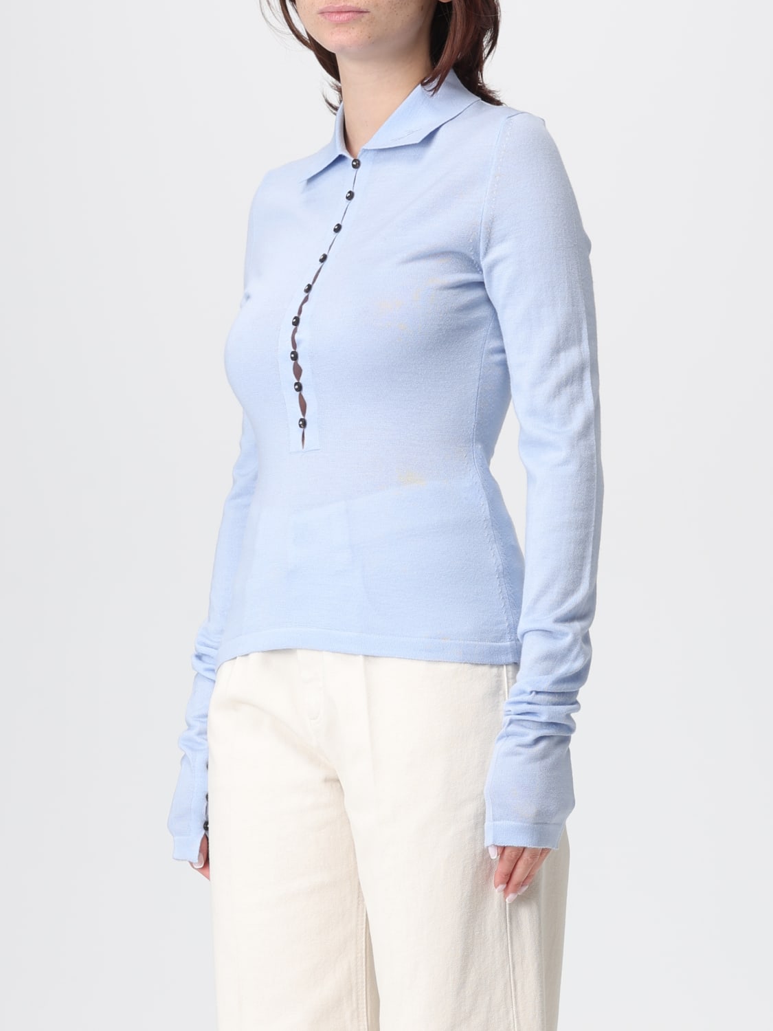 JACQUEMUS POLO: Polo damen Jacquemus, Hellblau - Img 4