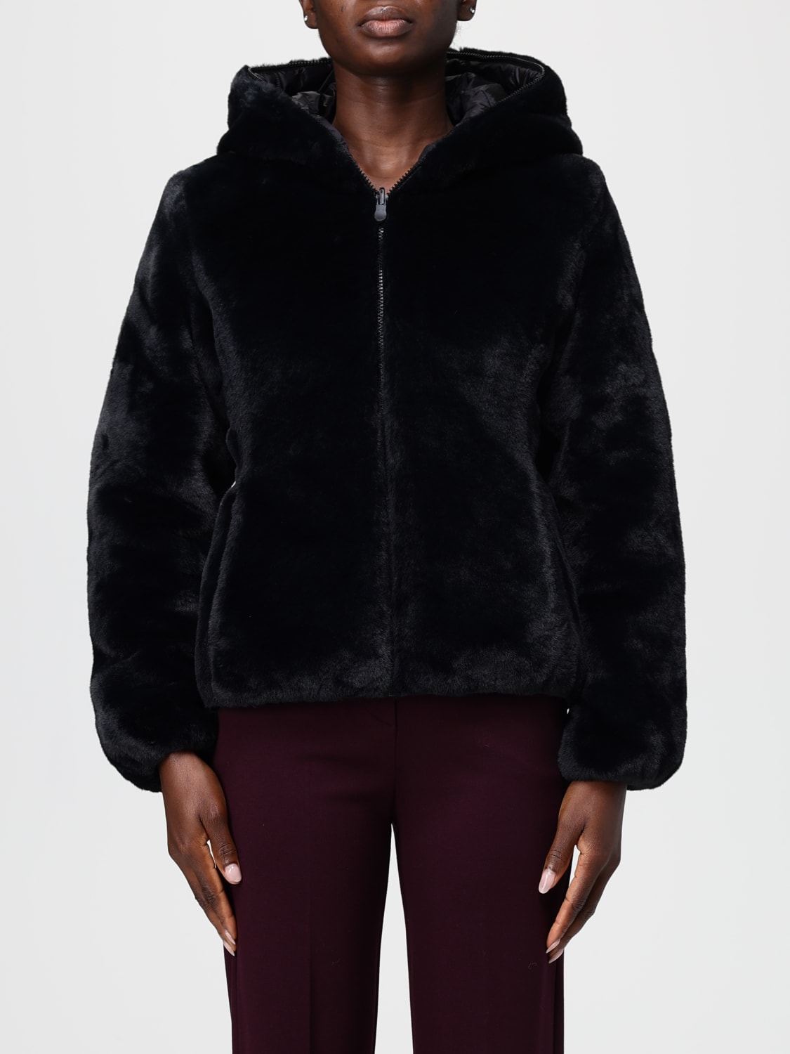 SAVE THE DUCK ABRIGO DE PIEL: Americana mujer Save The Duck, Negro - Img 1