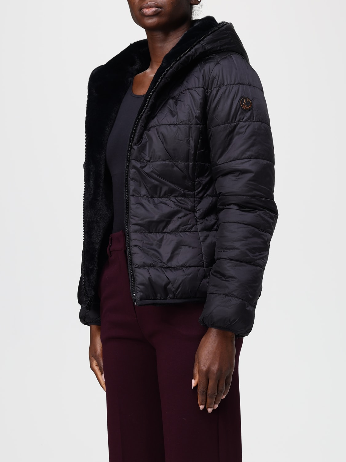 SAVE THE DUCK ABRIGO DE PIEL: Americana mujer Save The Duck, Negro - Img 3