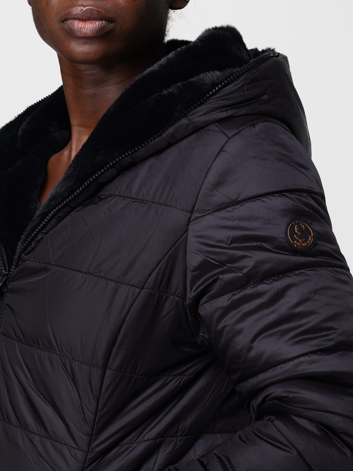 SAVE THE DUCK ABRIGO DE PIEL: Americana mujer Save The Duck, Negro - Img 4