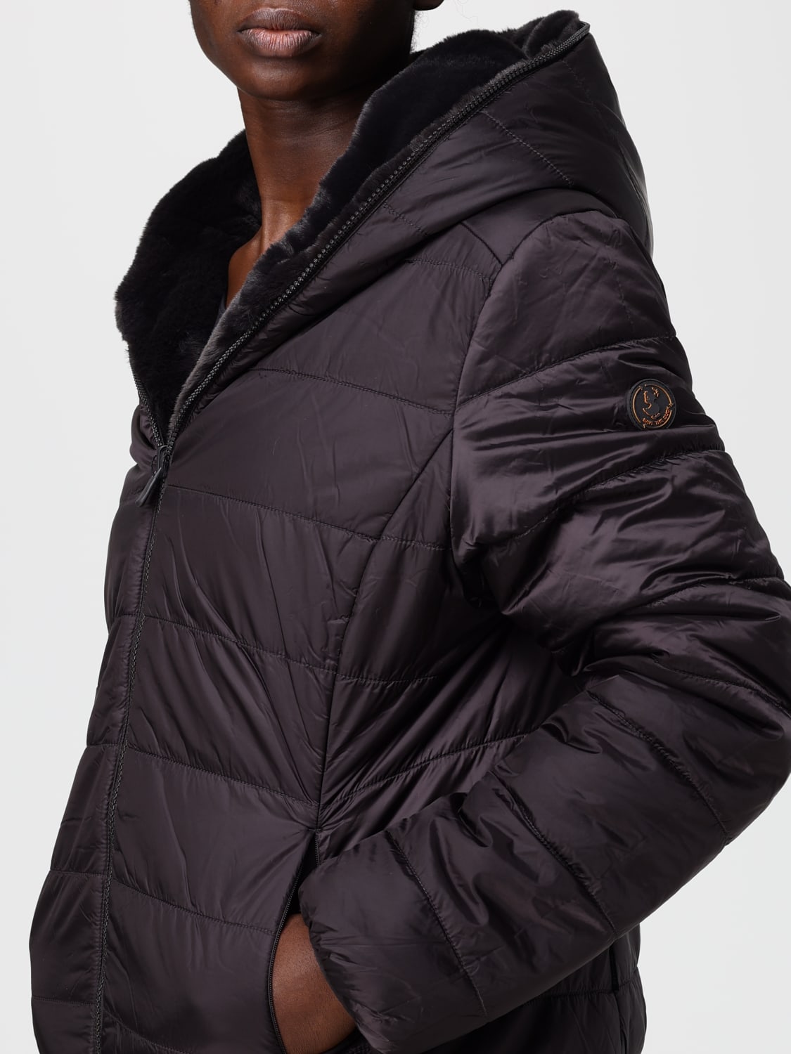 SAVE THE DUCK FUR COAT: Save The Duck women's jacket, Brown - Img 4