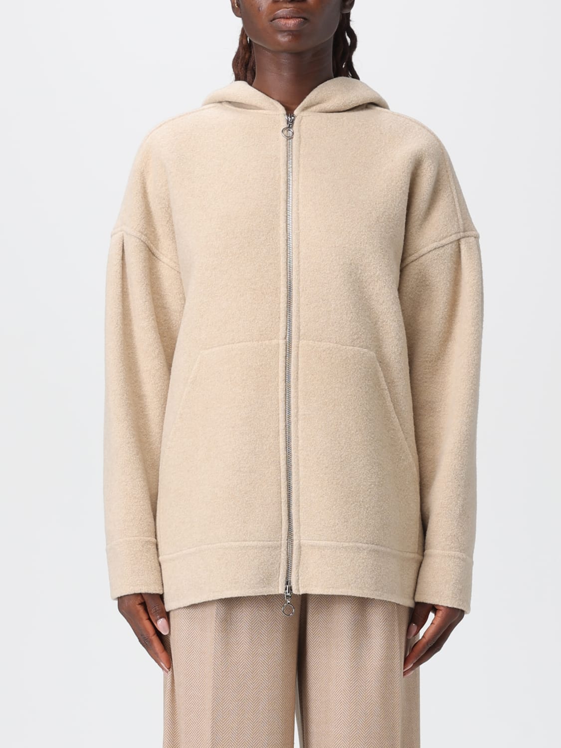 MM MAX MARA SWEATSHIRT: Mm Max Mara women's cardigan, Camel - Img 1