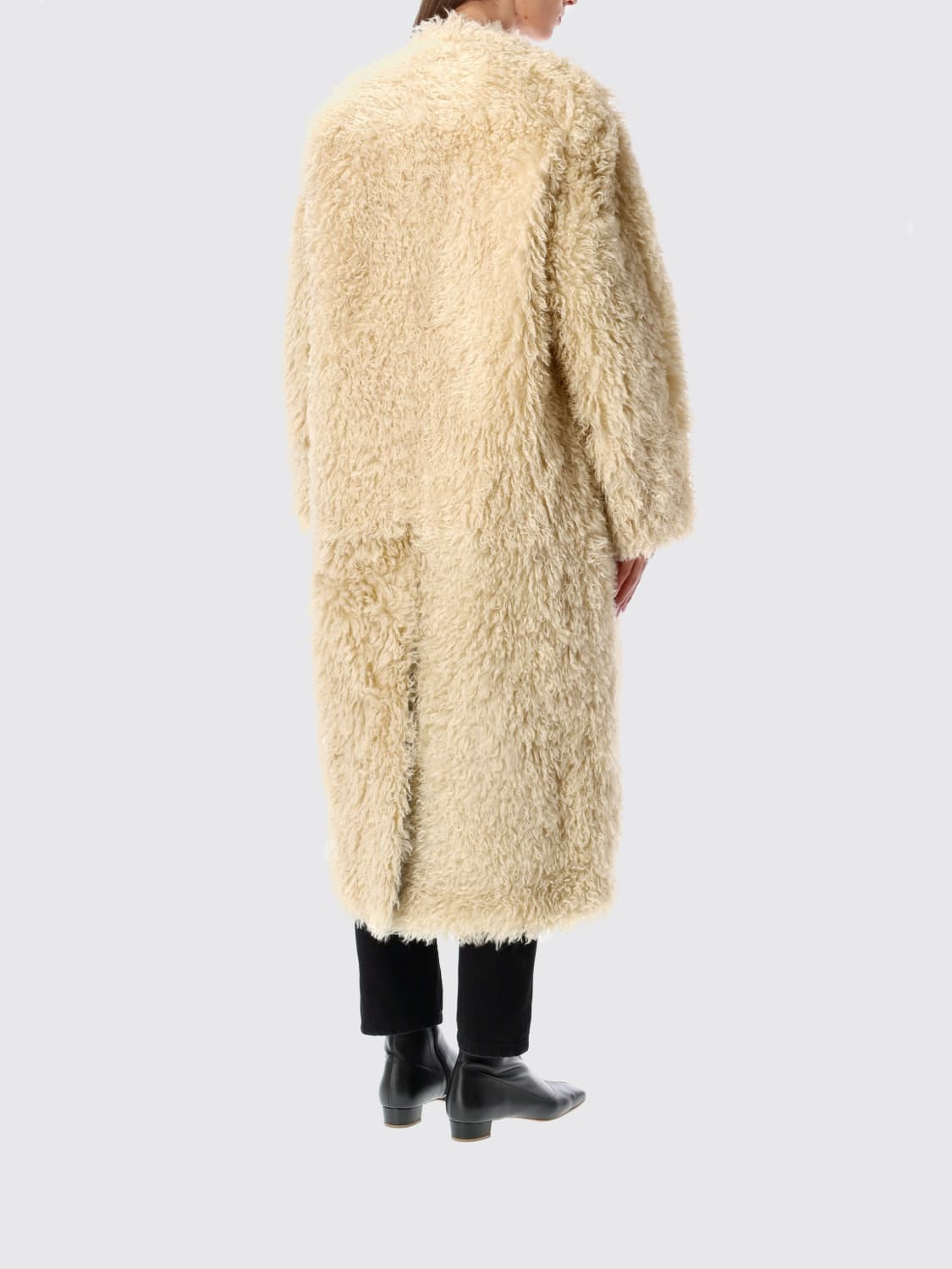 STAND STUDIO FUR COAT: Coat woman Stand Studio, White - Img 2