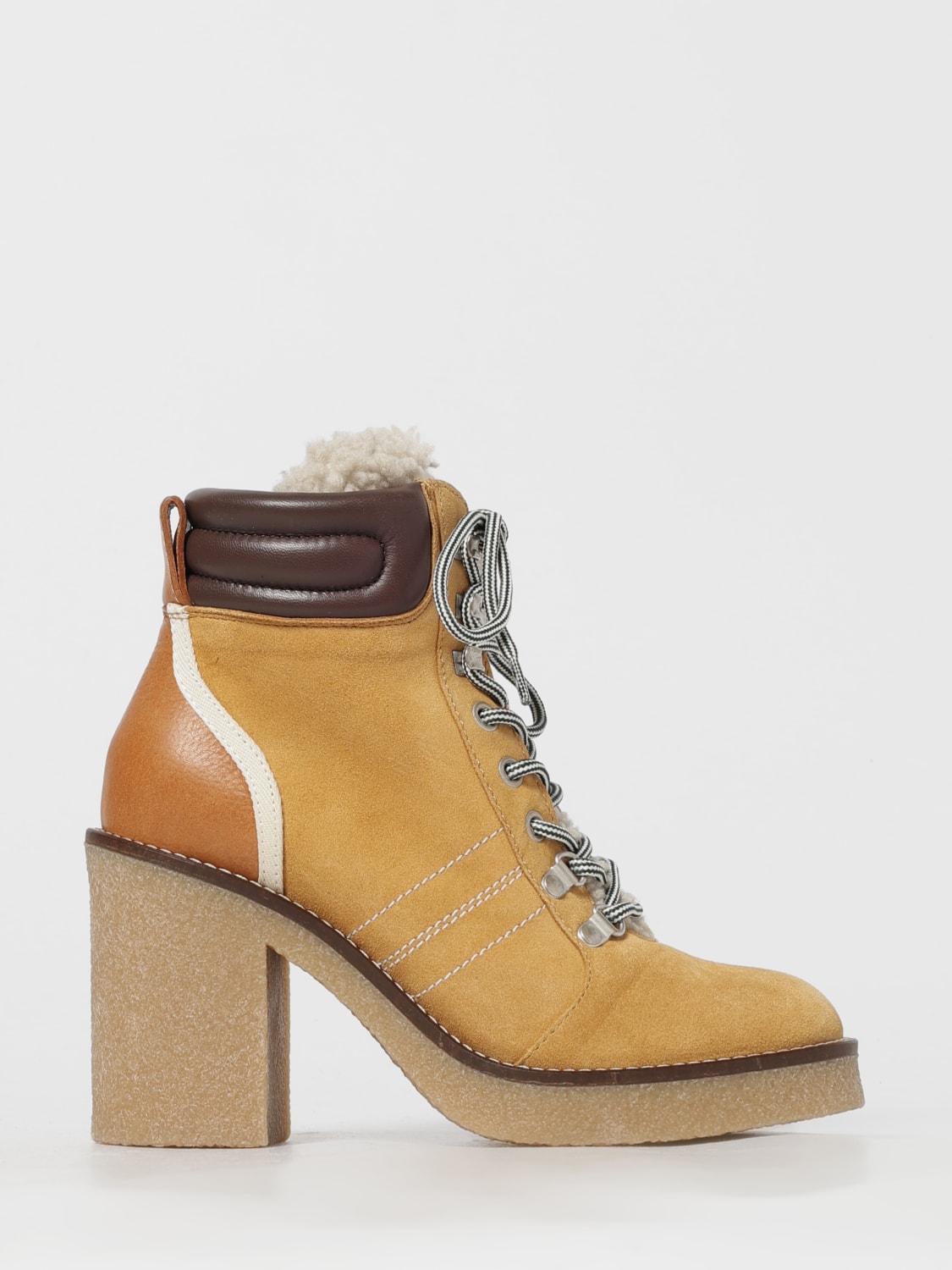 WOOLRICH BOOTS: Flat ankle boots woman Woolrich, Beige - Img 1