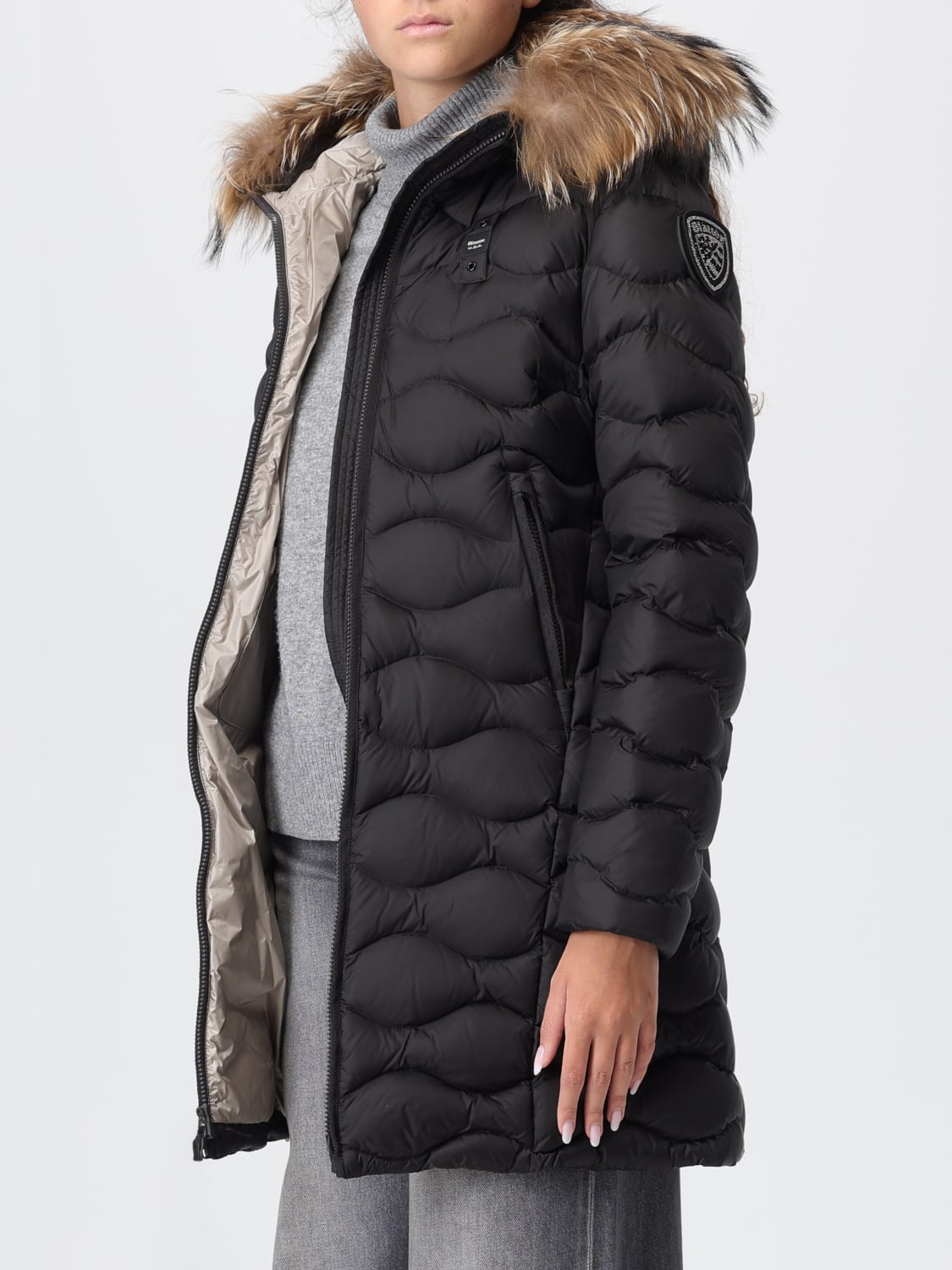 BLAUER GIACCA: Piumino trapuntato Blauer in nylon con cappuccio , Nero - Img 3