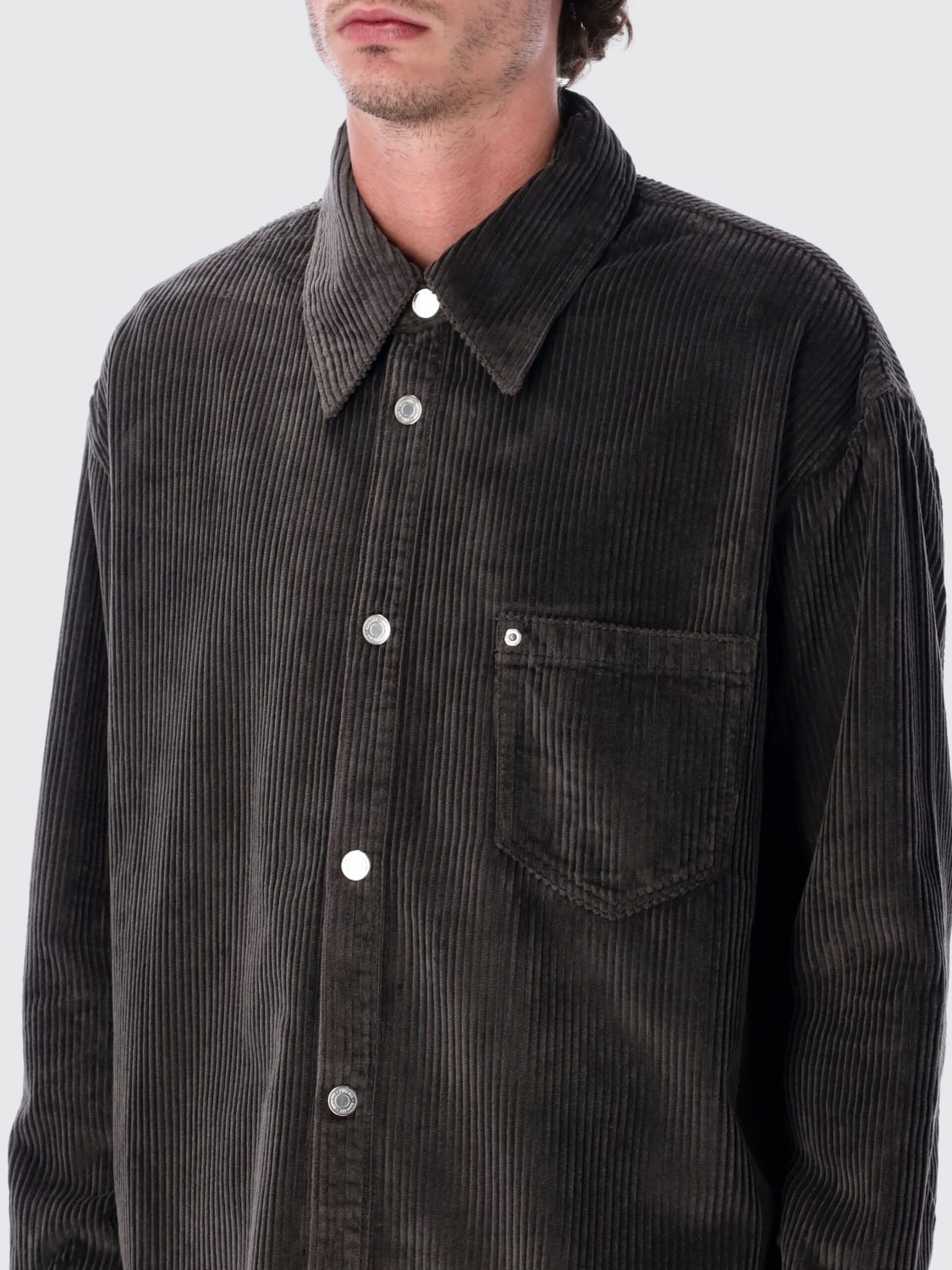 AMI PARIS HEMD: Hemd herren Ami Paris, Grau - Img 3