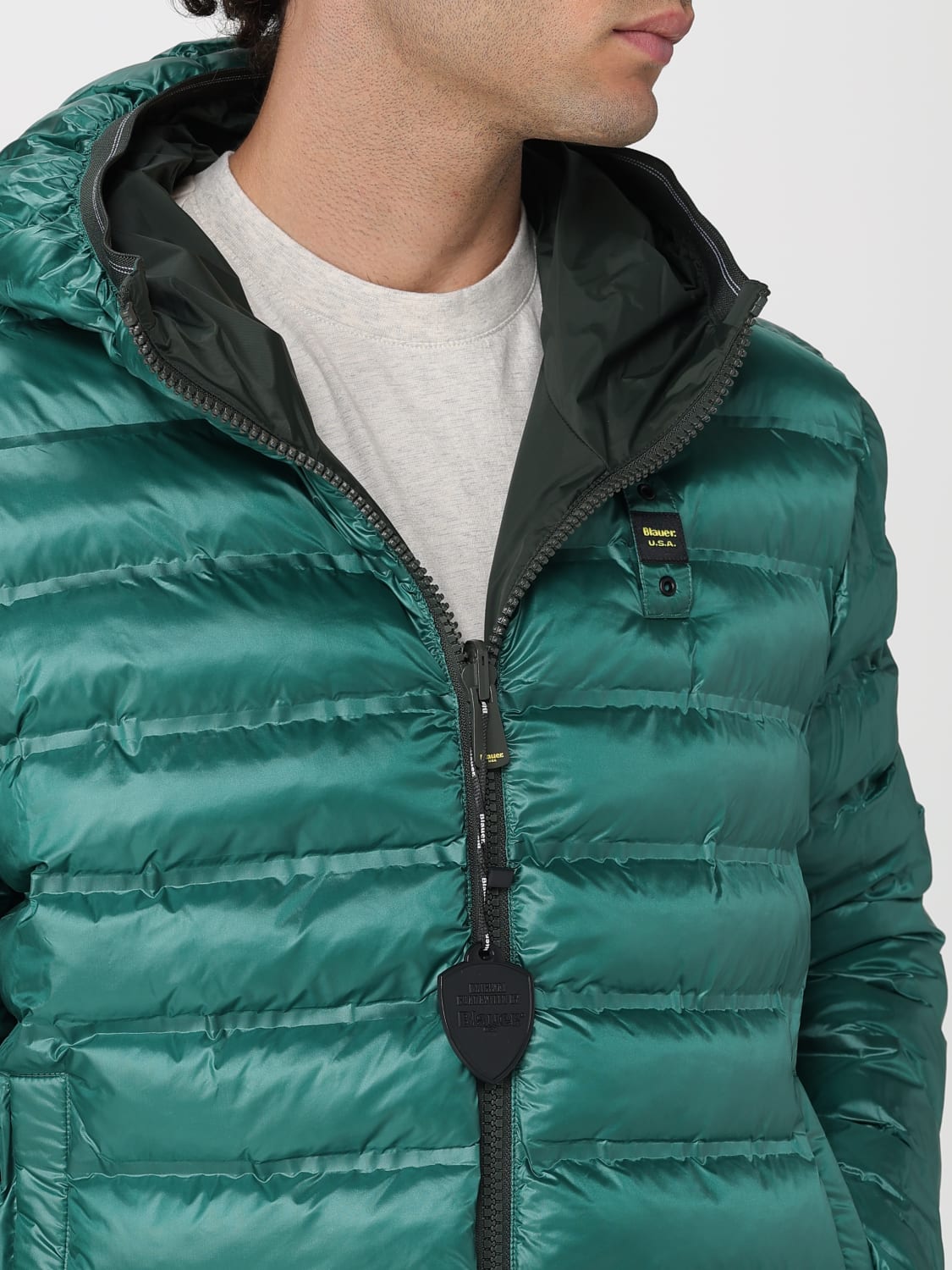 BLAUER КУРТКА: Куртка Мужское Blauer, Зеленый - Img 4