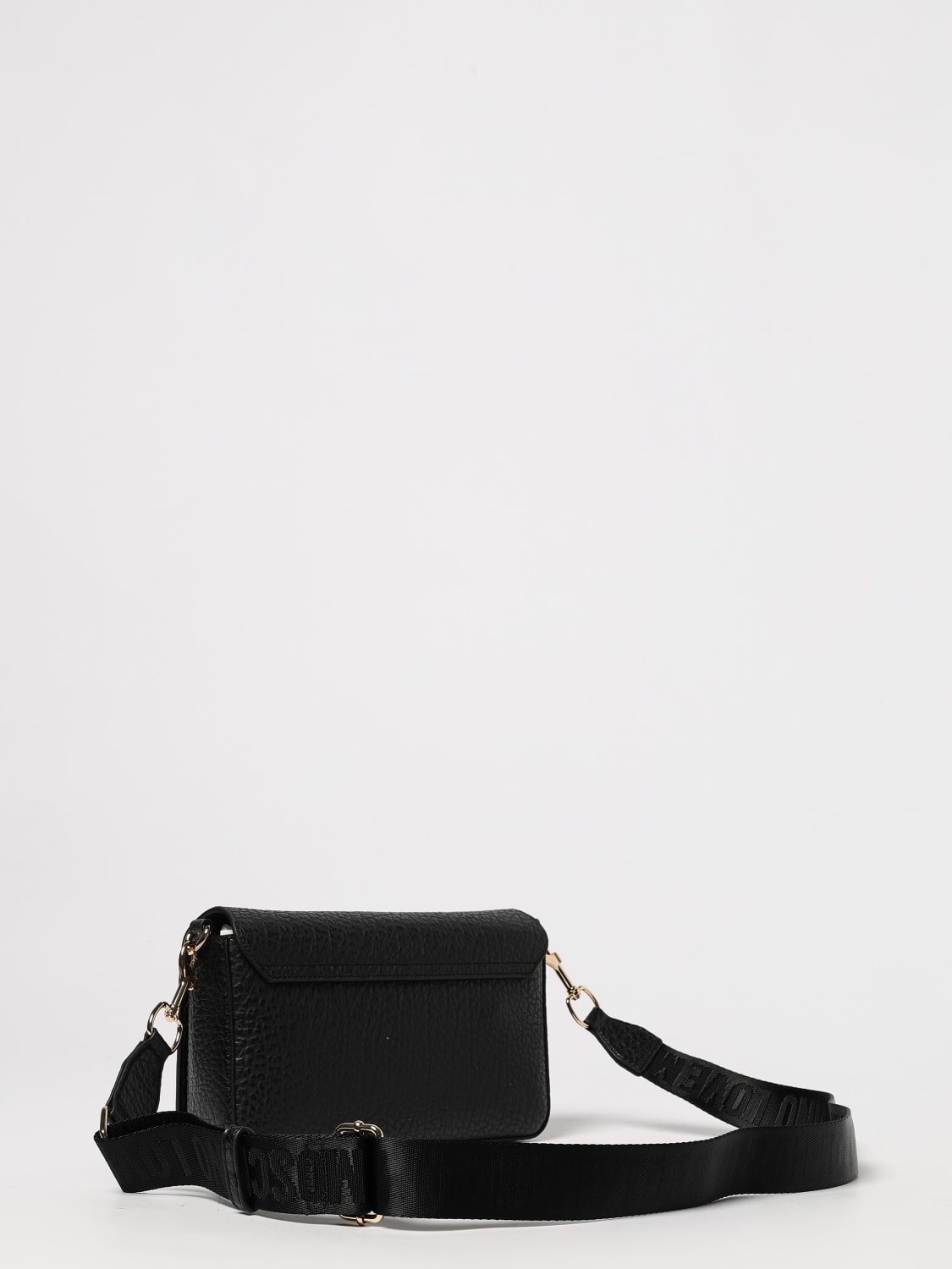 LOVE MOSCHINO BORSA A TRACOLLA: Borsa a tracolla in pelle sintetica con logo Love Moschino, Nero - Img 2