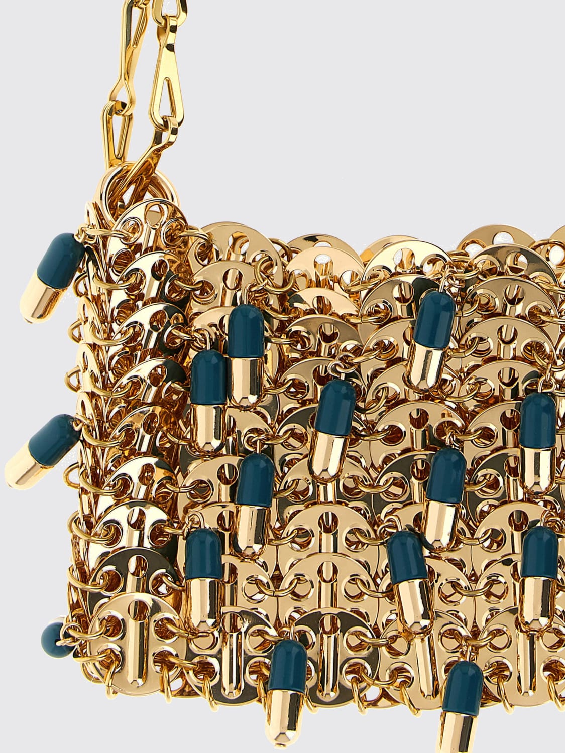 RABANNE MINI BAG: Shoulder bag woman Rabanne, Gold - Img 3