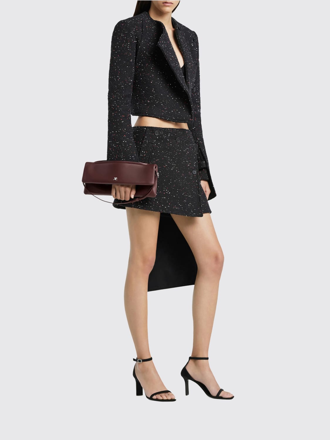 COURRÈGES BORSA A SPALLA: Borsa Cuff Courrèges in pelle , Bordeaux - Img 2