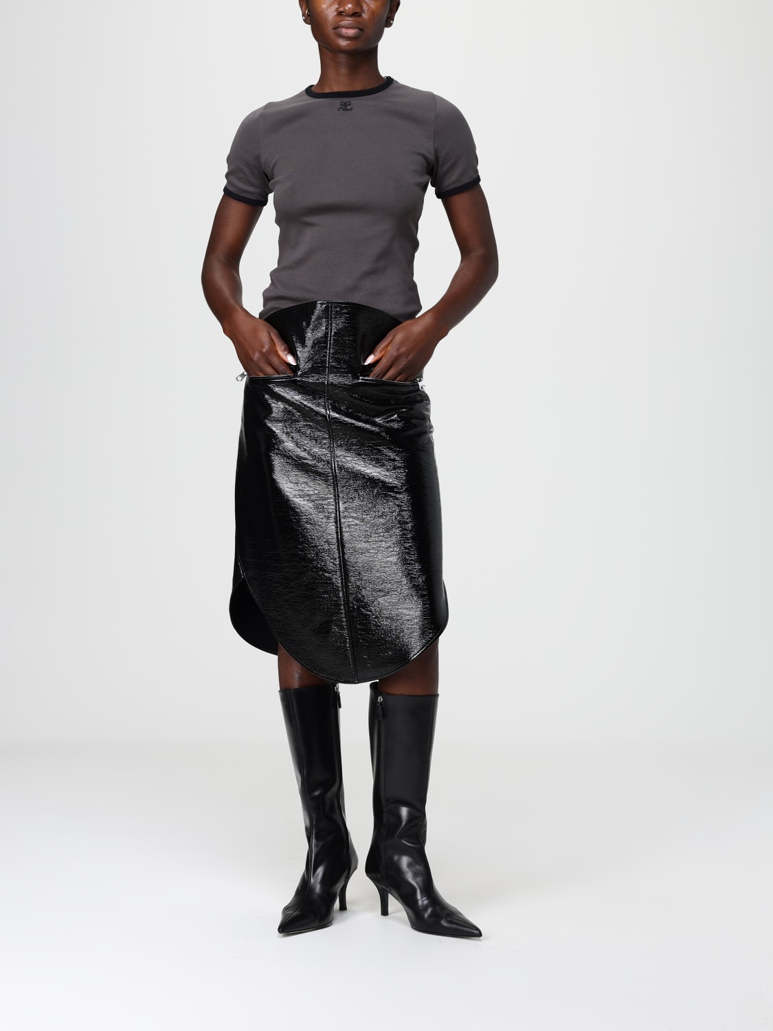 COURRÈGES T-SHIRT: T-shirt woman CourrÈges, Grey - Img 2