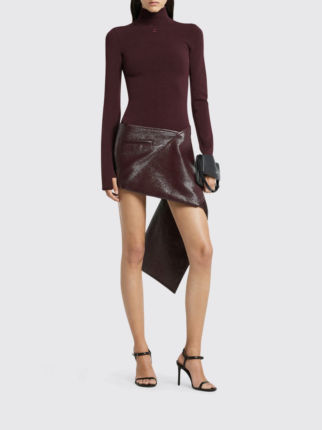 COURRÈGES SWEATER: Cardigan woman CourrÈges, Burgundy - Img 2