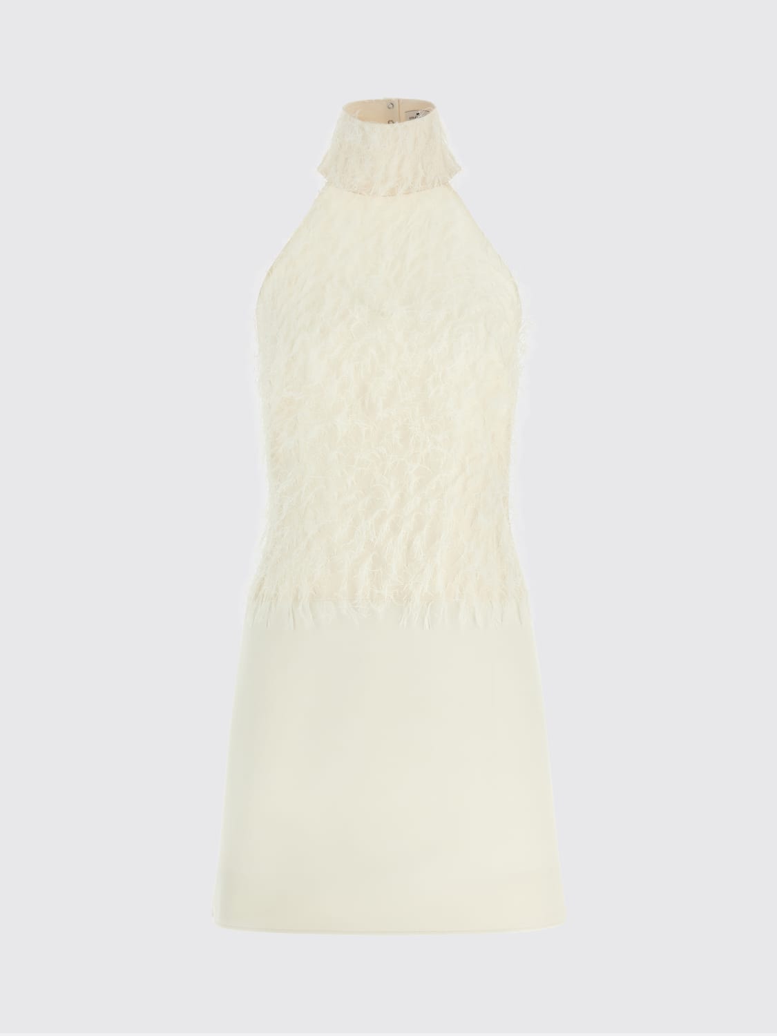 COURRÈGES ABITO: Abito in misto viscosa a dolcevita CourrÈges, Bianco - Img 1