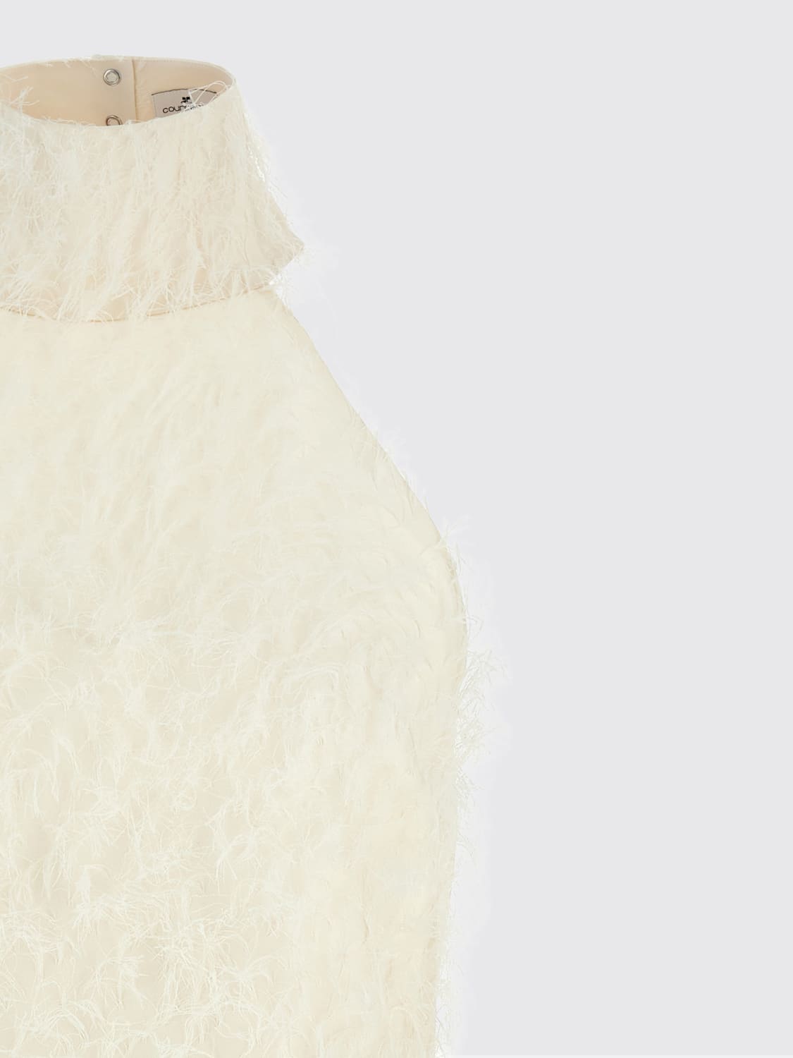 COURRÈGES ABITO: Abito in misto viscosa a dolcevita CourrÈges, Bianco - Img 3