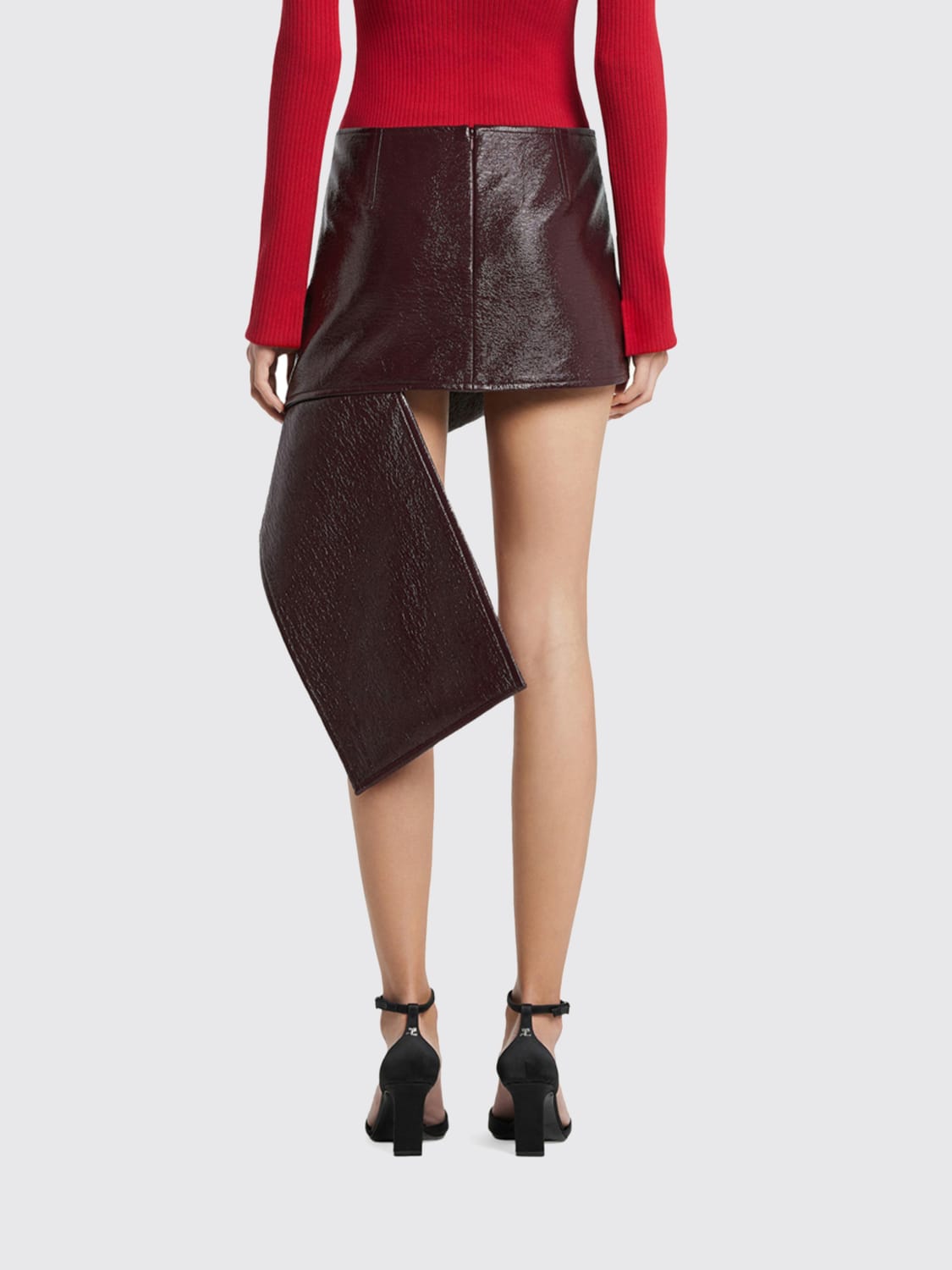 COURRÈGES SKIRT: Skirt woman CourrÈges, Burgundy - Img 3