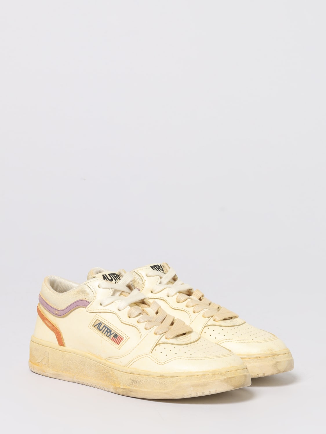 AUTRY SNEAKERS: Sneakers Med-Way Autry in pelle used , Bianco - Img 2