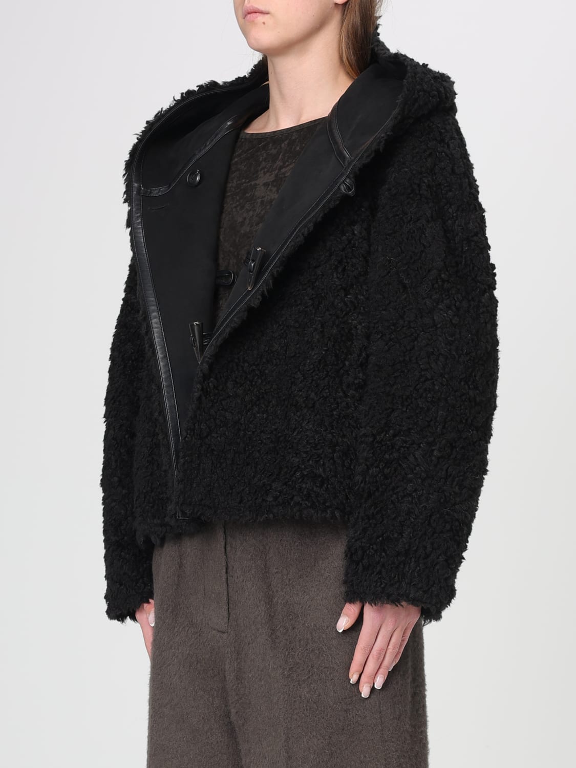 LOW CLASSIC COAT: Coat woman Low Classic, Black - Img 4