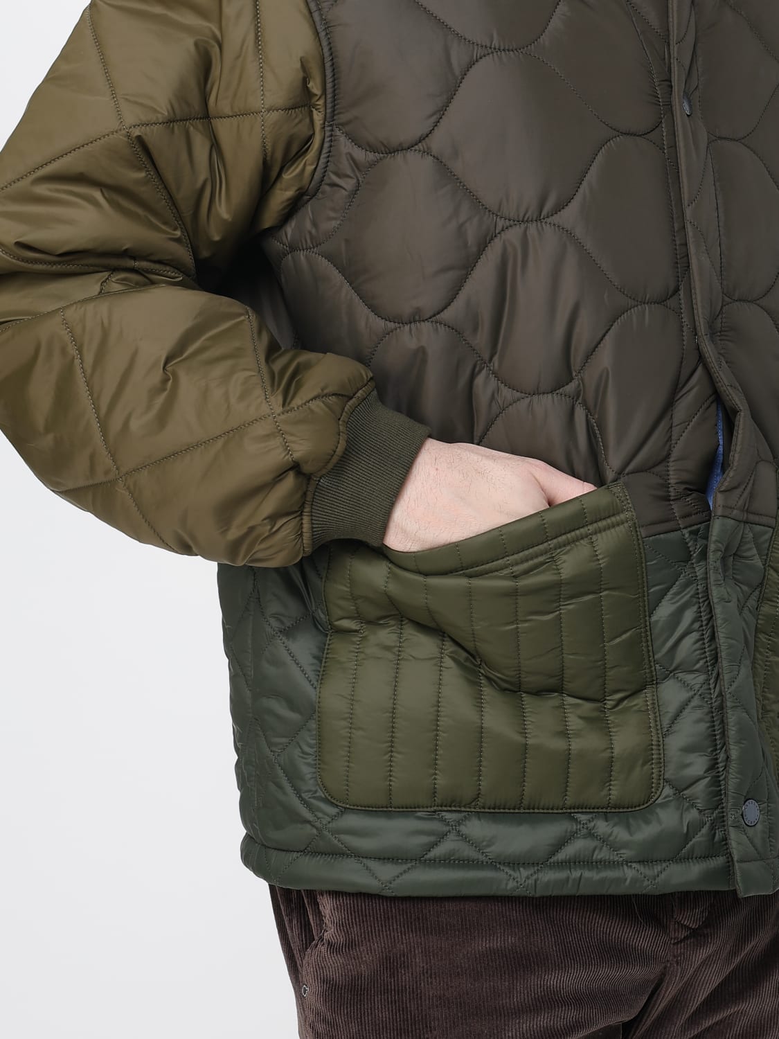 BARBOUR GIACCA: Piumino Cording Barbour in misto cotone trapuntato, Verde - Img 4