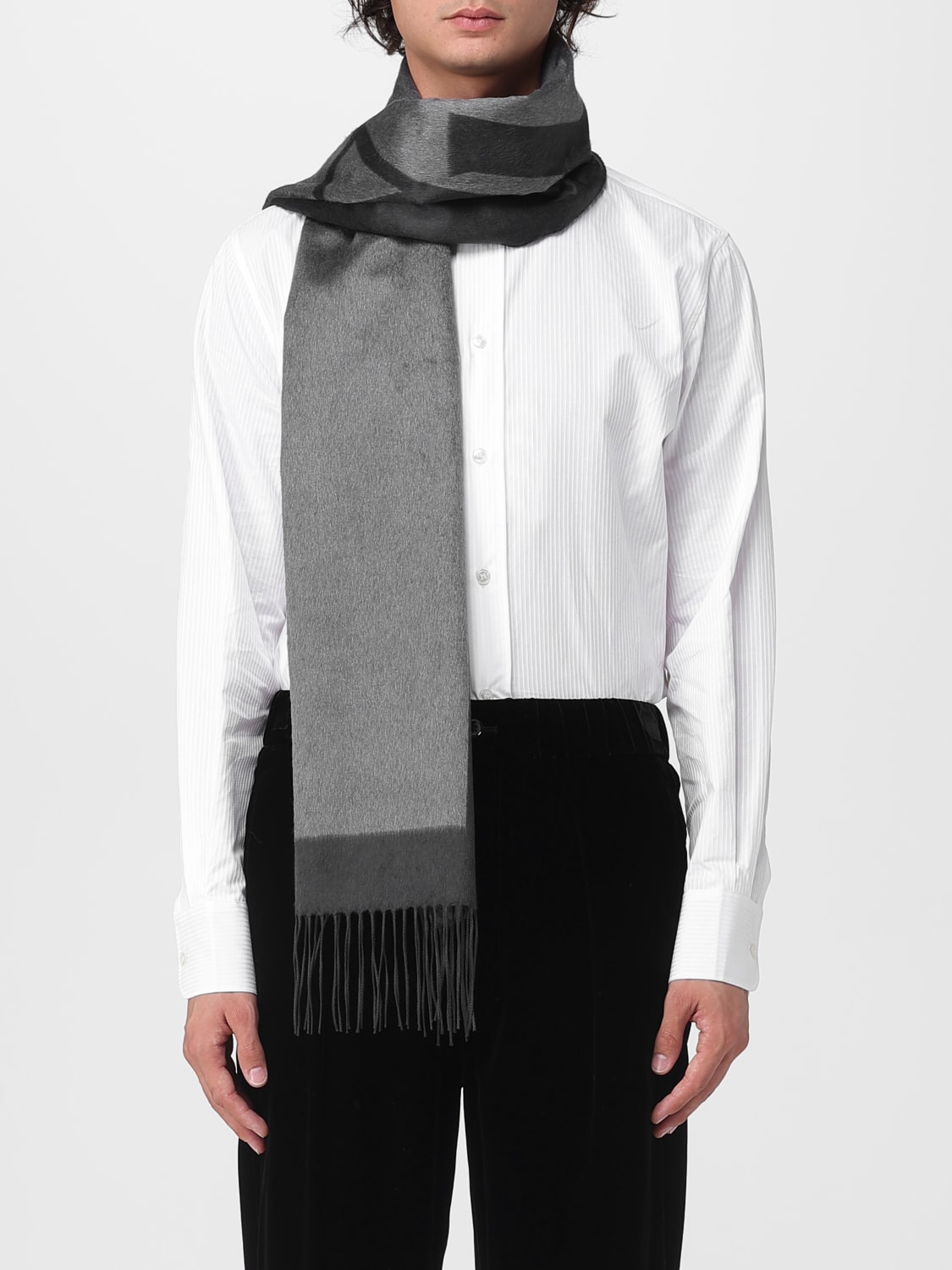 SAINT LAURENT SCARF: Scarf men Saint Laurent, Grey - Img 2
