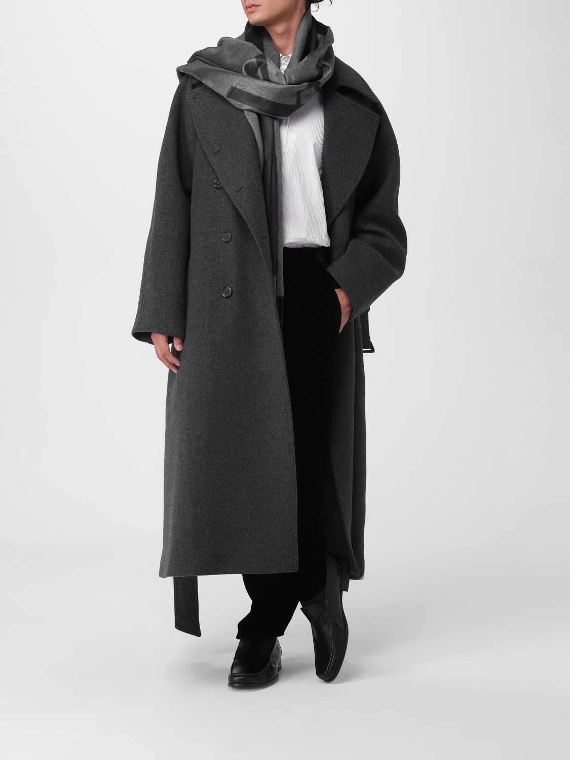 SAINT LAURENT SCARF: Scarf men Saint Laurent, Grey - Img 4